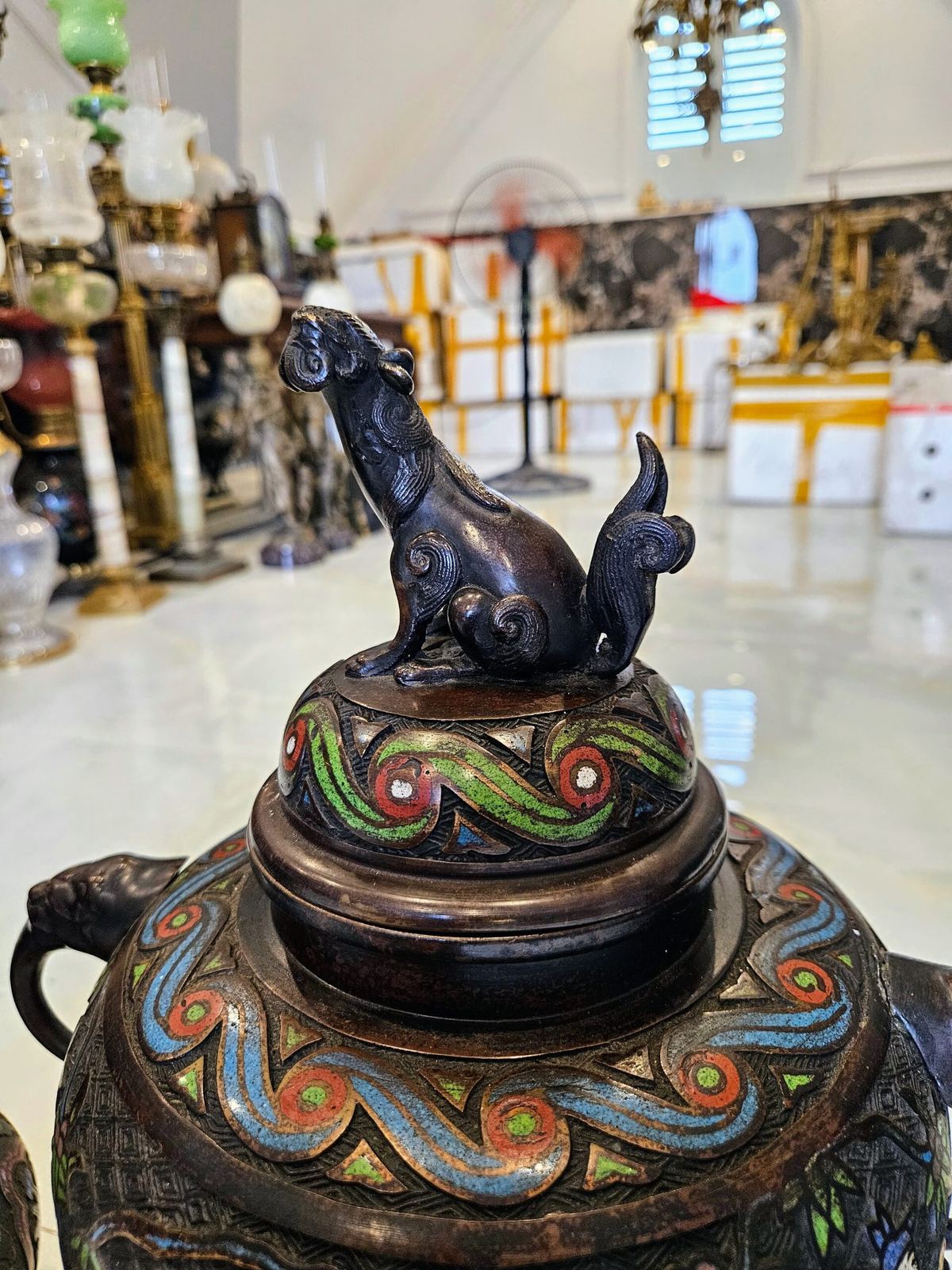 Bộ 3 món pháp lam, cao 47cm – ảnh 4