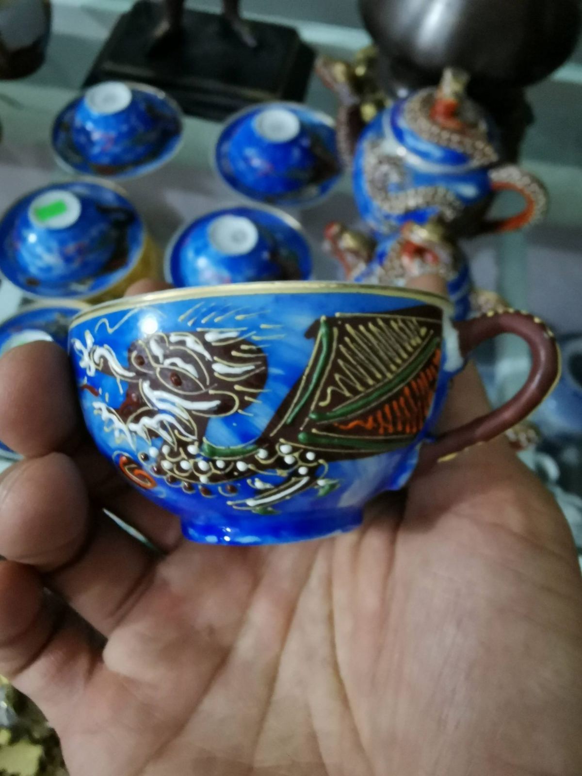 Bộ ấm chén Nhật màu xanh – ảnh 3