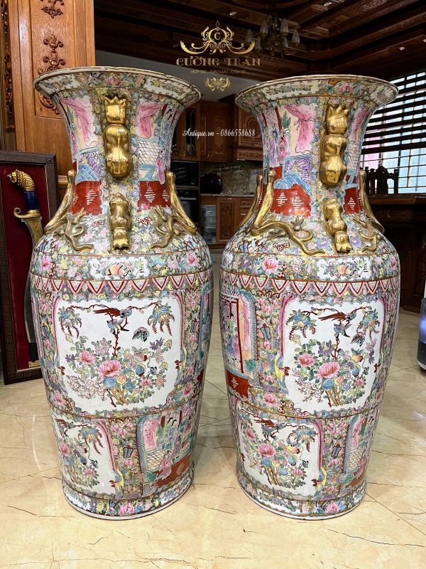Cặp bình Trung Trung Quốc, cao 93cm – ảnh 1