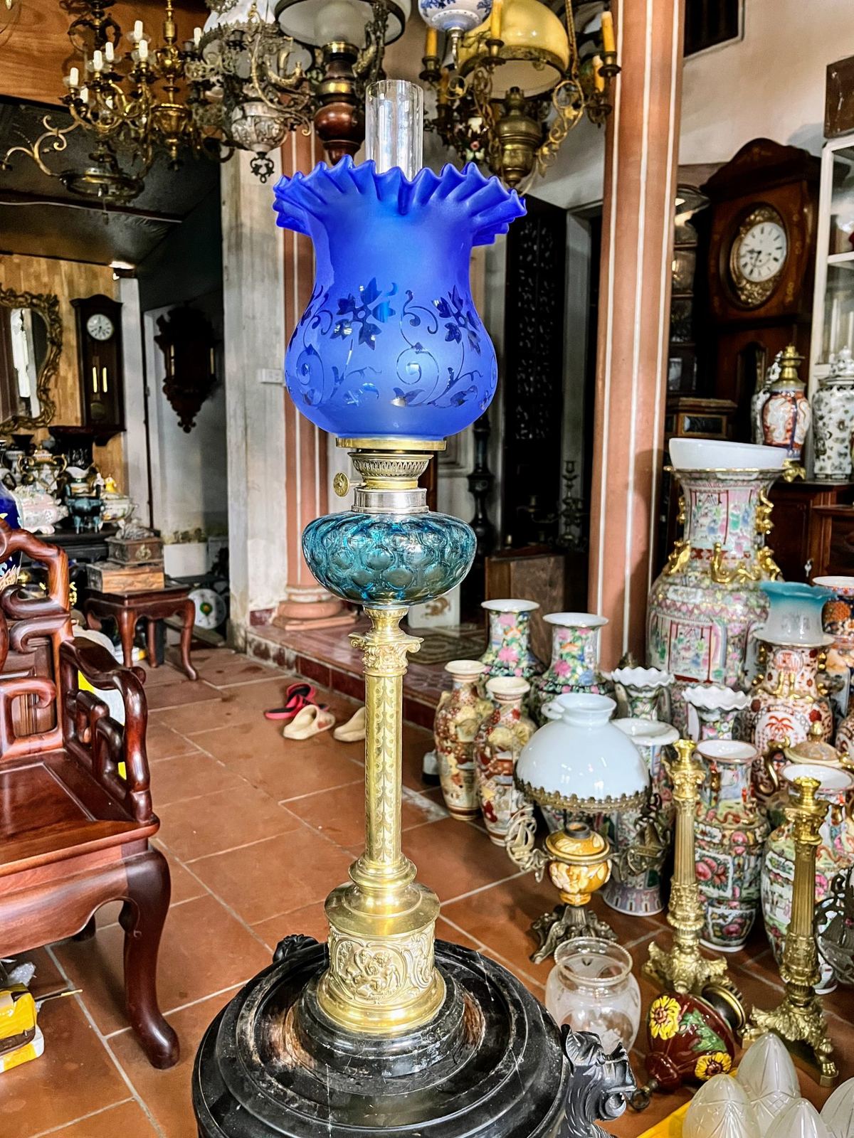 Đèn dầu Pháp, cao 76cm – ảnh 1