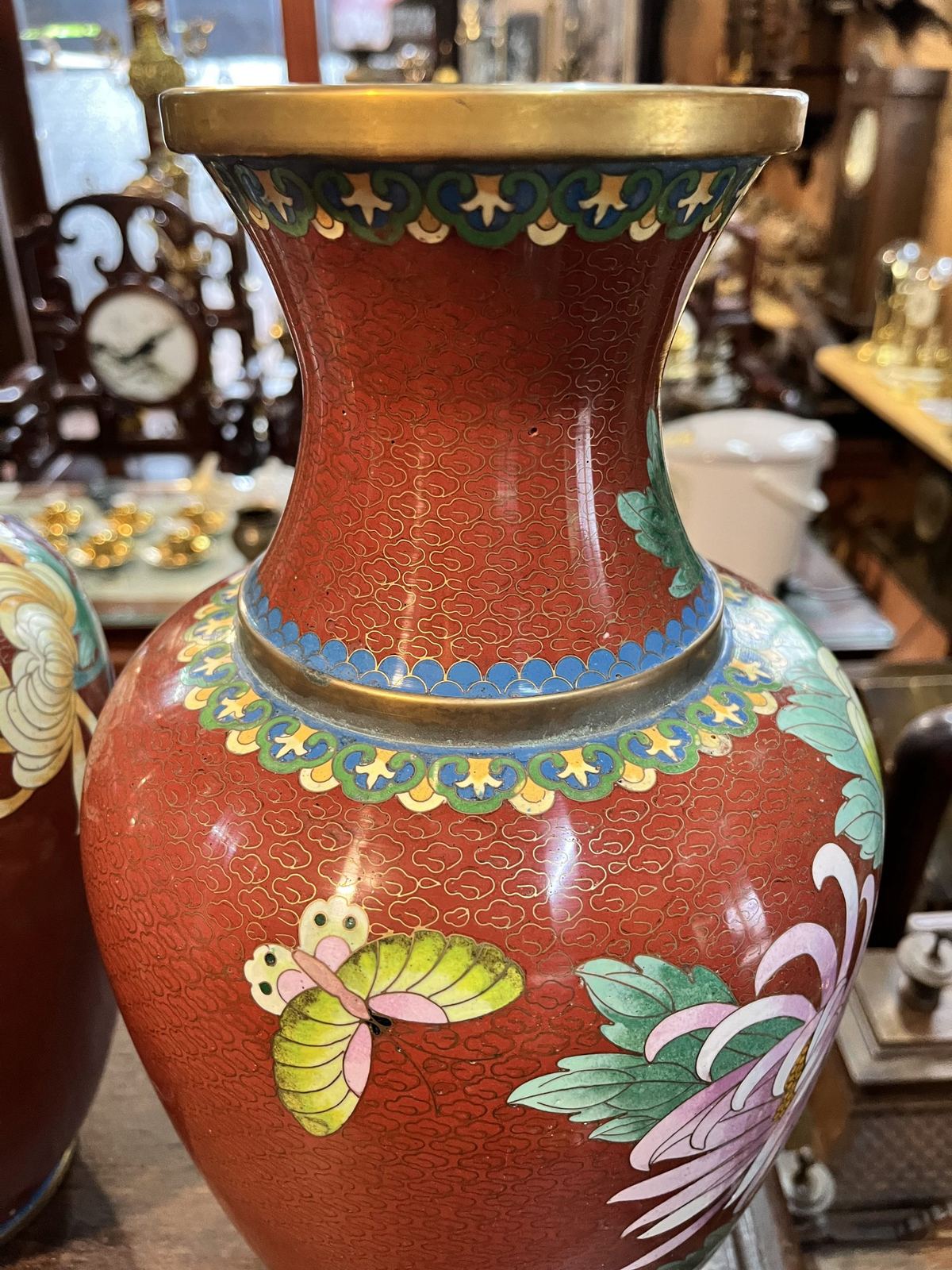 Cặp bình pháp lam đồng, cao 38.5cm – ảnh 5