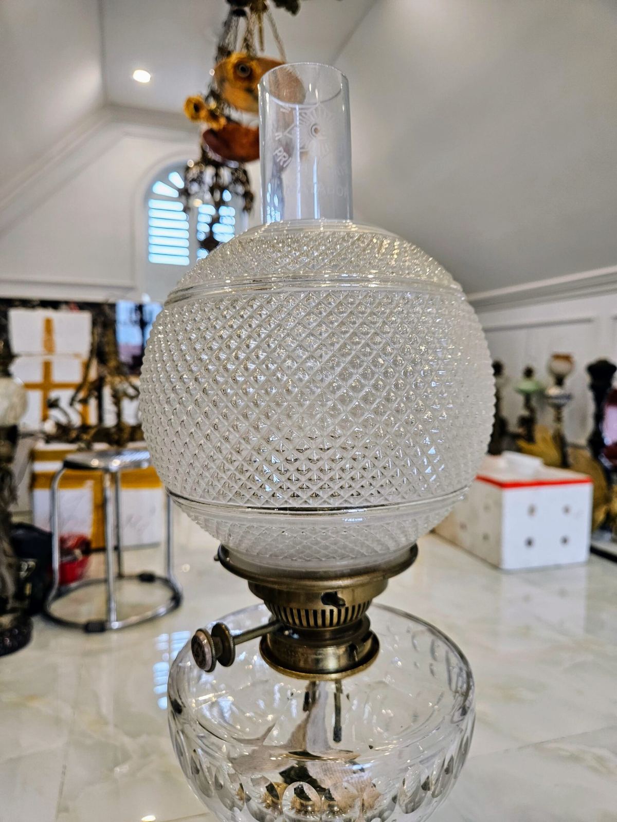 Đèn dầu pha lê, cao 84cm – ảnh 2