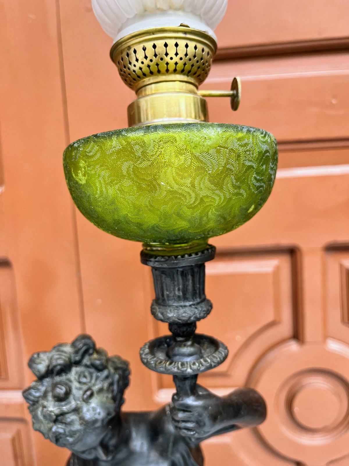 Cặp đèn dầu tượng Pháp, cao 98cm – ảnh 6