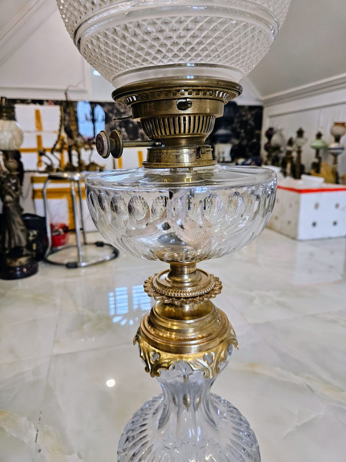 Đèn dầu pha lê, cao 84cm – ảnh 4