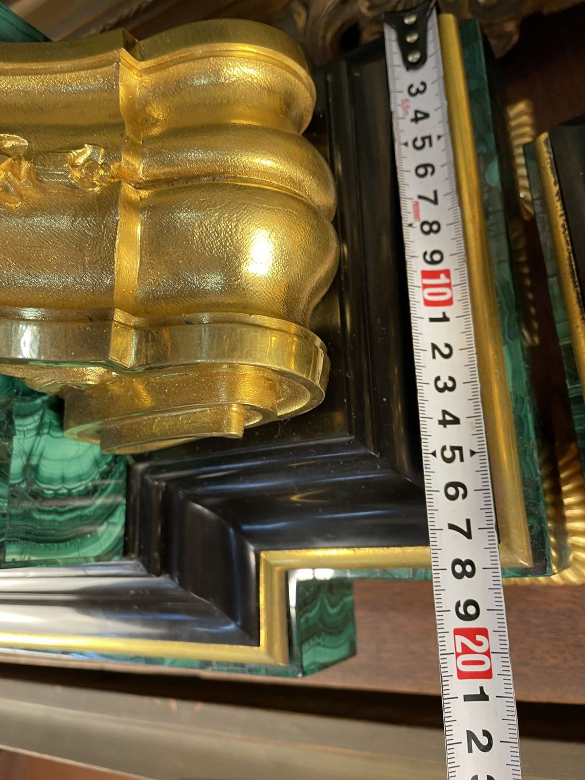 Bộ đồng hồ chân nến malachit – ảnh 15