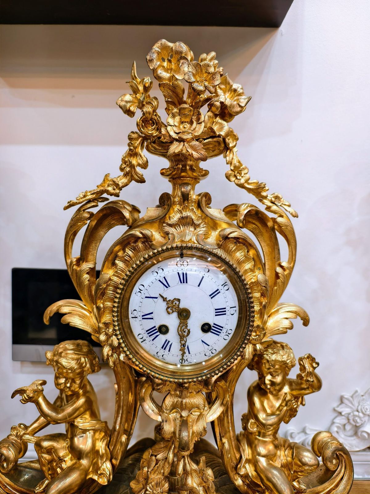 Bộ đồng hồ chân nến Pháp, cao 55cm – ảnh 4