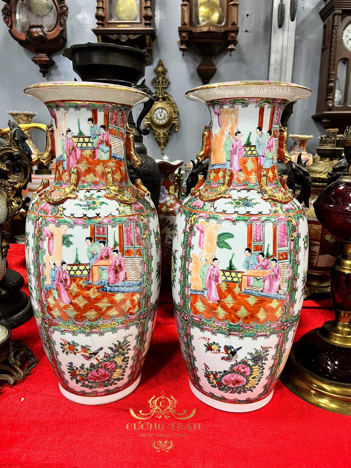 Cặp bình Trung Trung Quốc, cao 46cm – ảnh 1