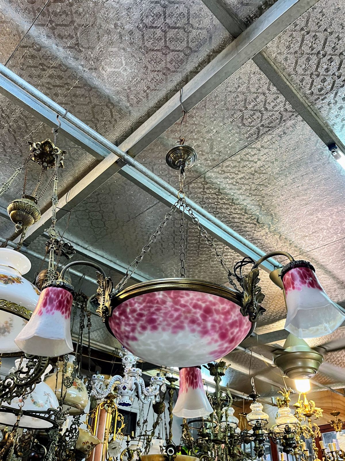 Đèn chao đá Pháp, đường kính chao 38cm – ảnh 1