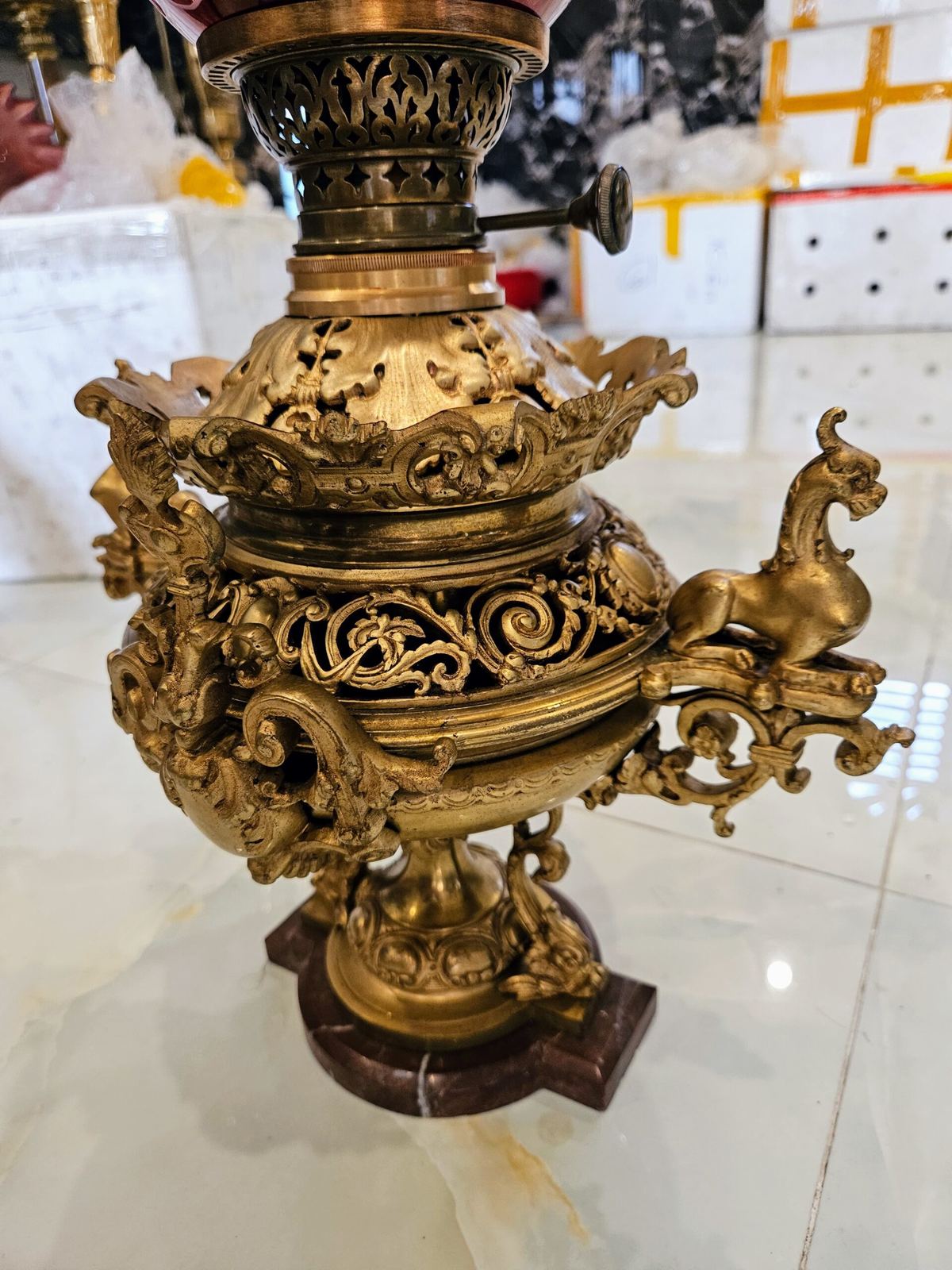 Đèn dầu Pháp, cao 57cm – ảnh 3