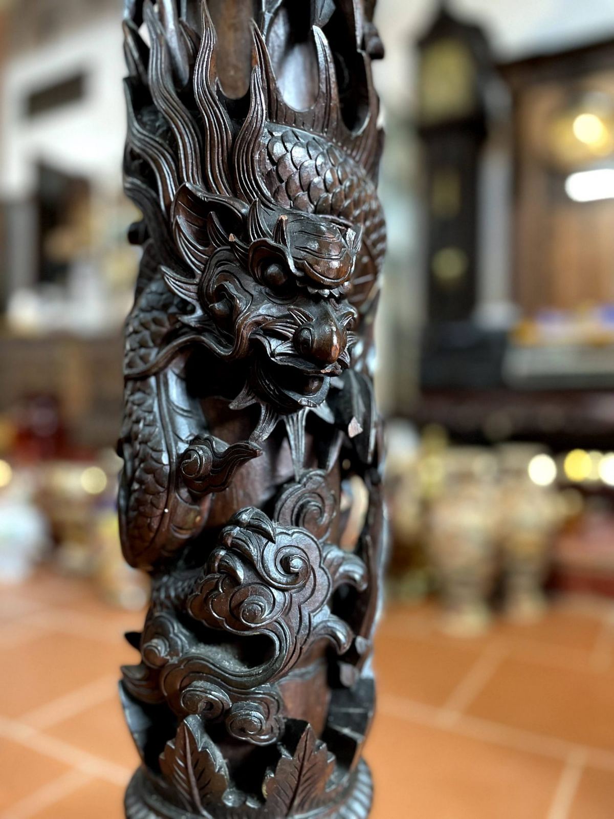 Đôn gỗ rồng cuốn – ảnh 3