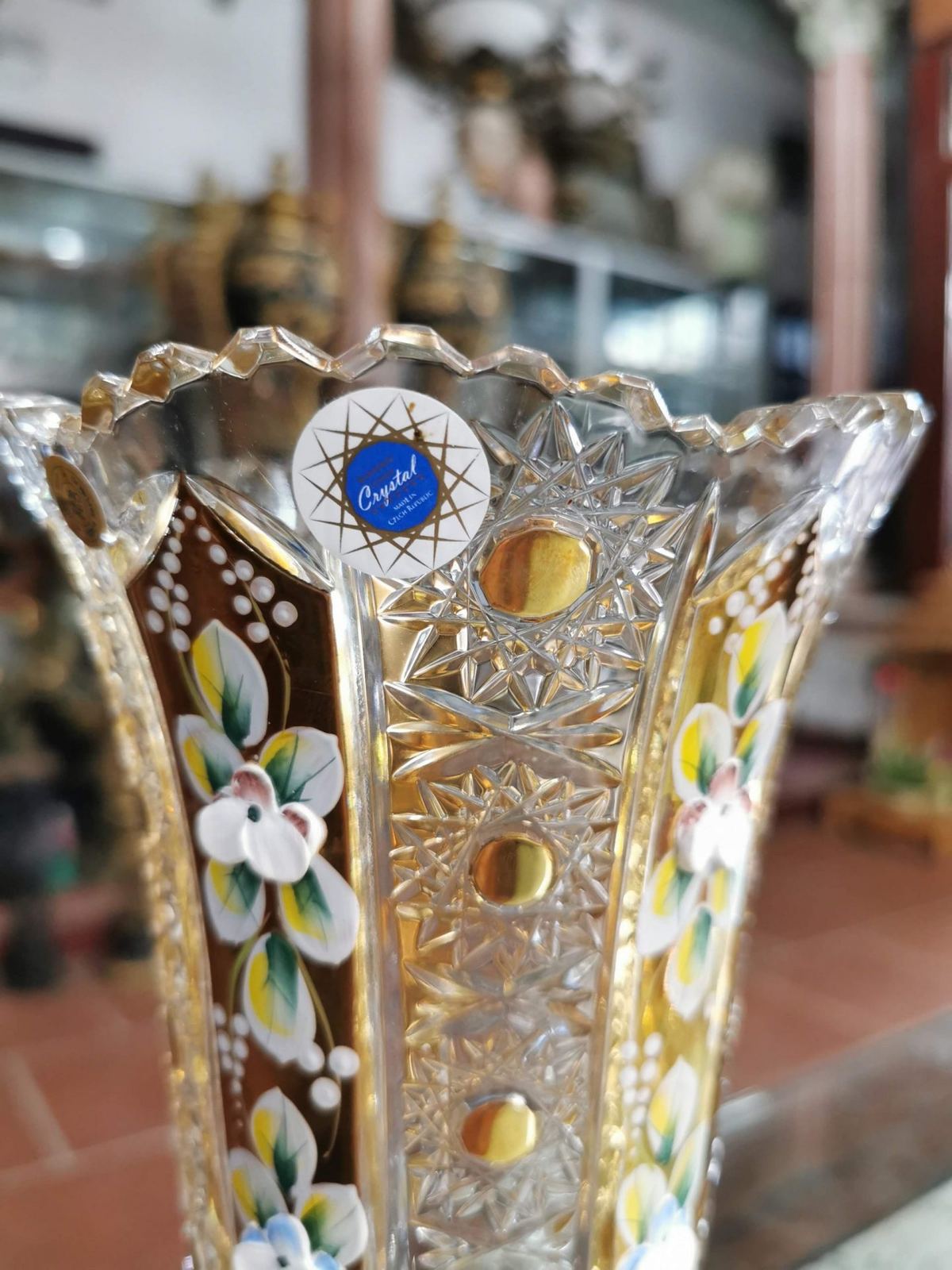 Đôi bình hoa pha lê Tiệp – ảnh 4