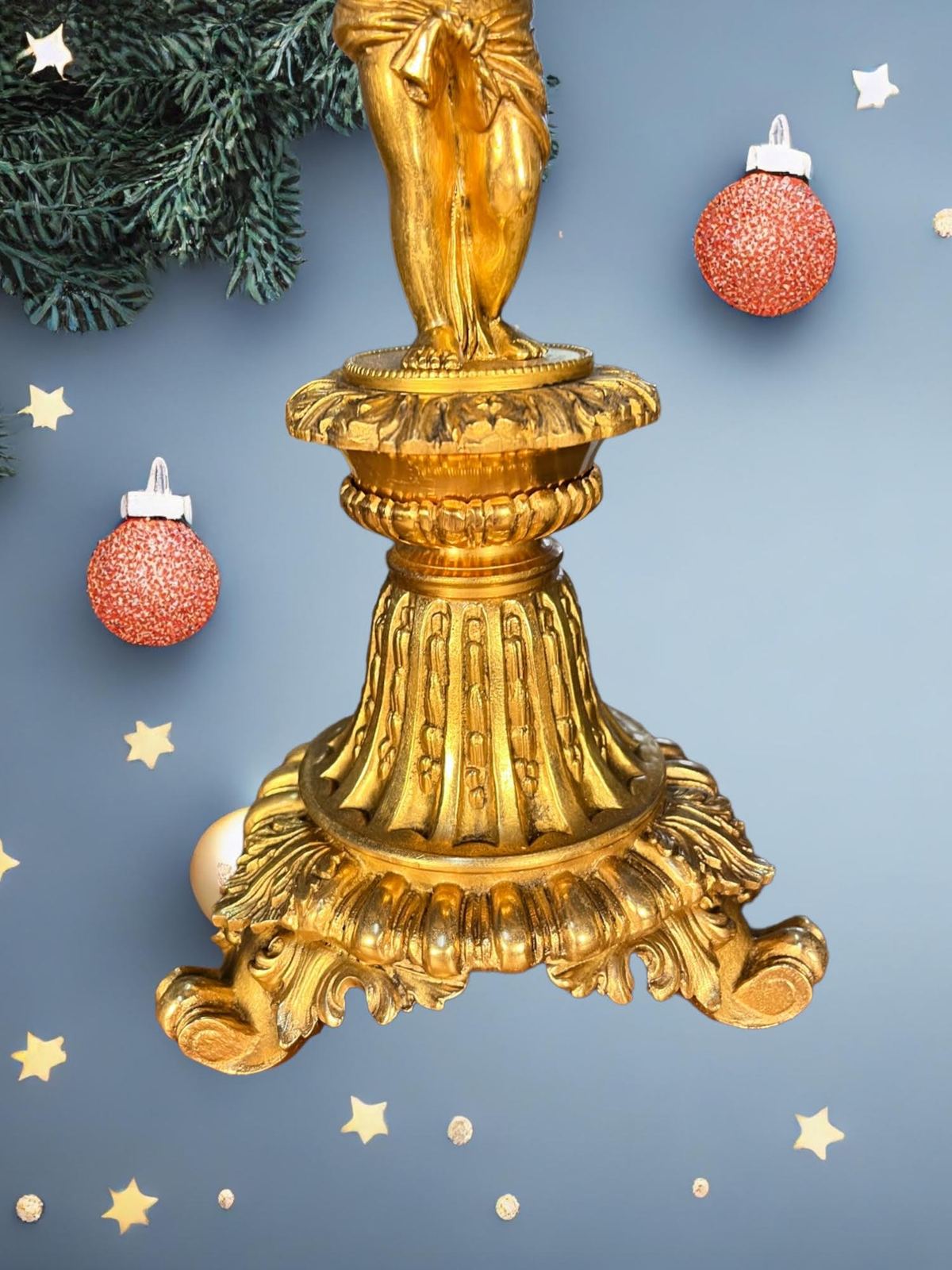 Bộ đồng hồ chân nến Pháp, cao 37cm – ảnh 9
