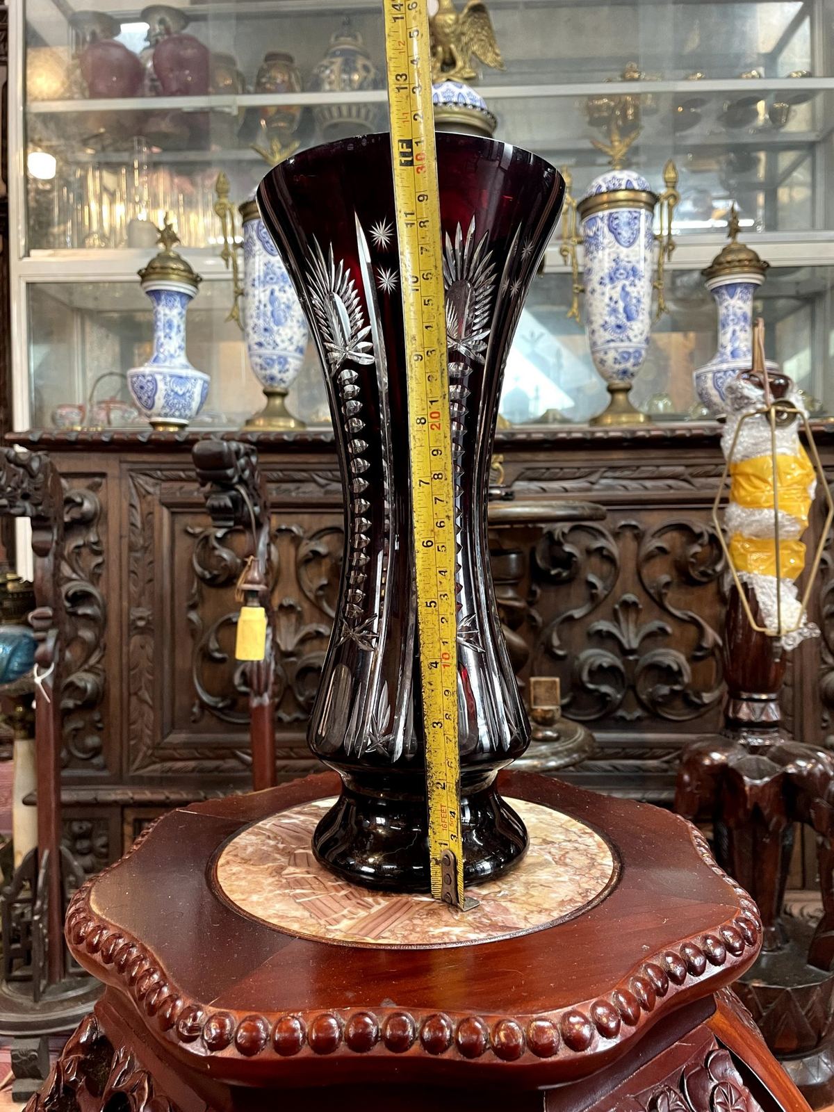 Bình hoa pha lê Séc, cao 32cm – ảnh 3
