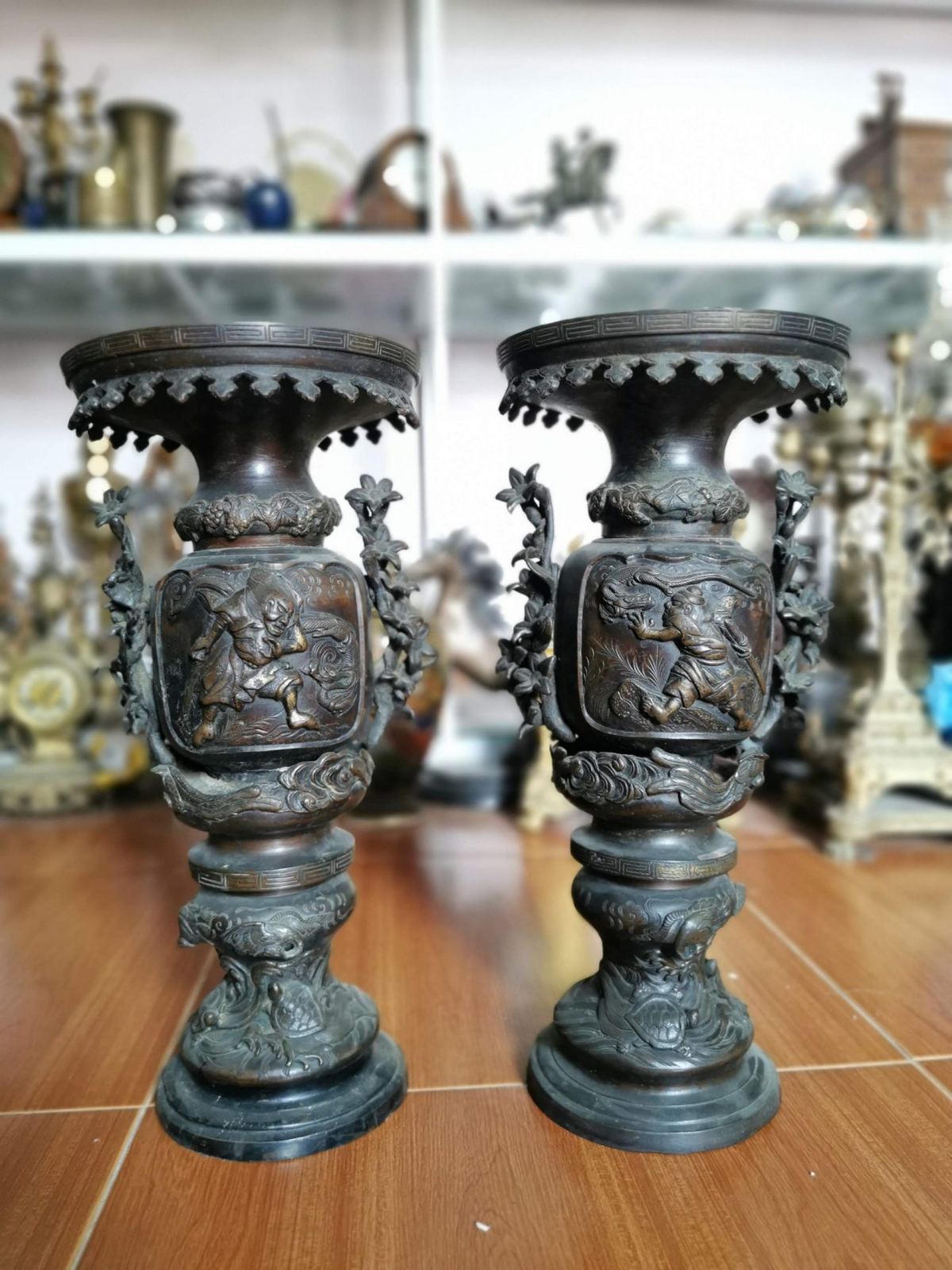 Cặp bình đồng Nhật – ảnh 1