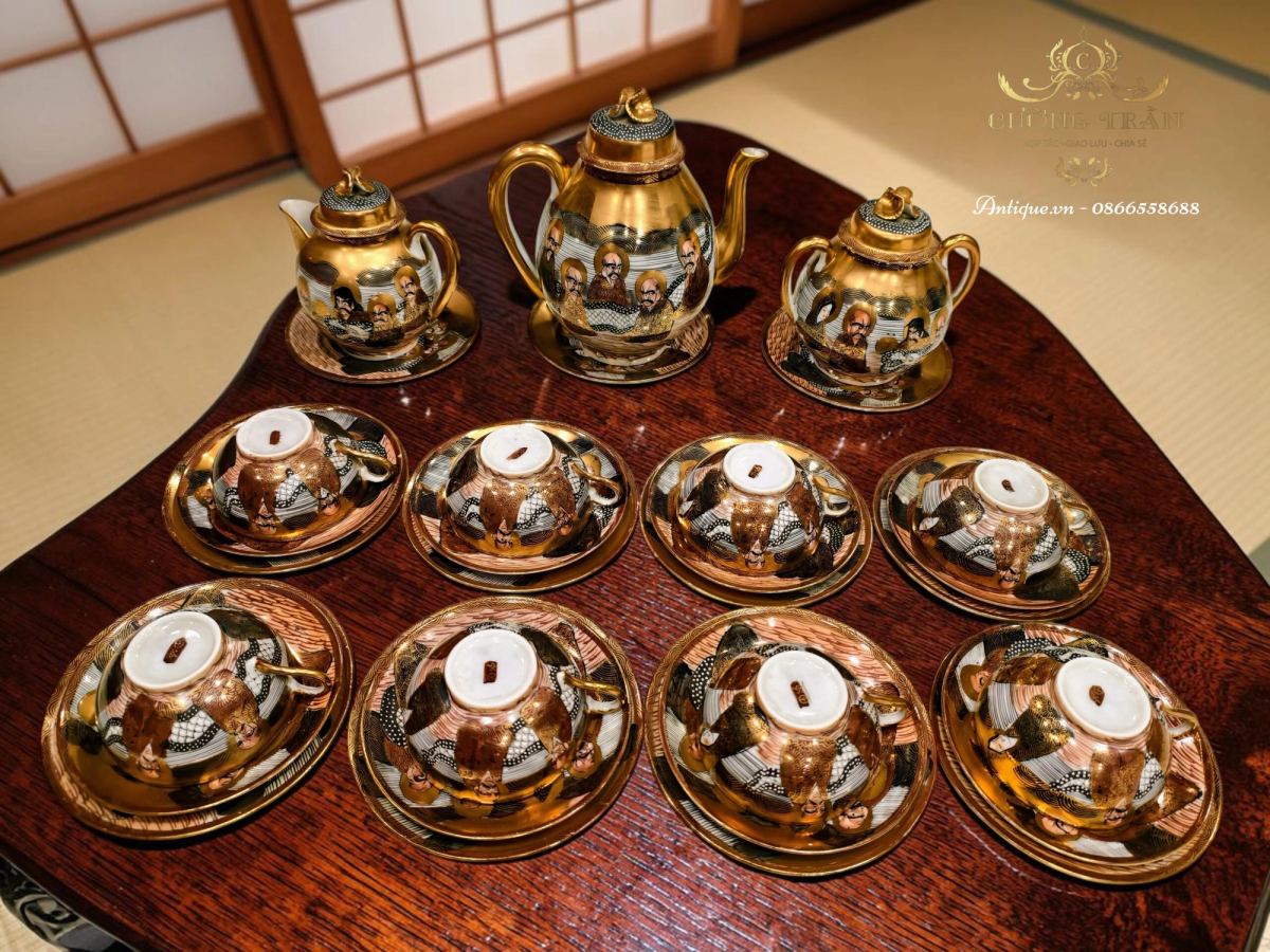 Bộ Trà Satsuma Vẽ Vàng – ảnh 1
