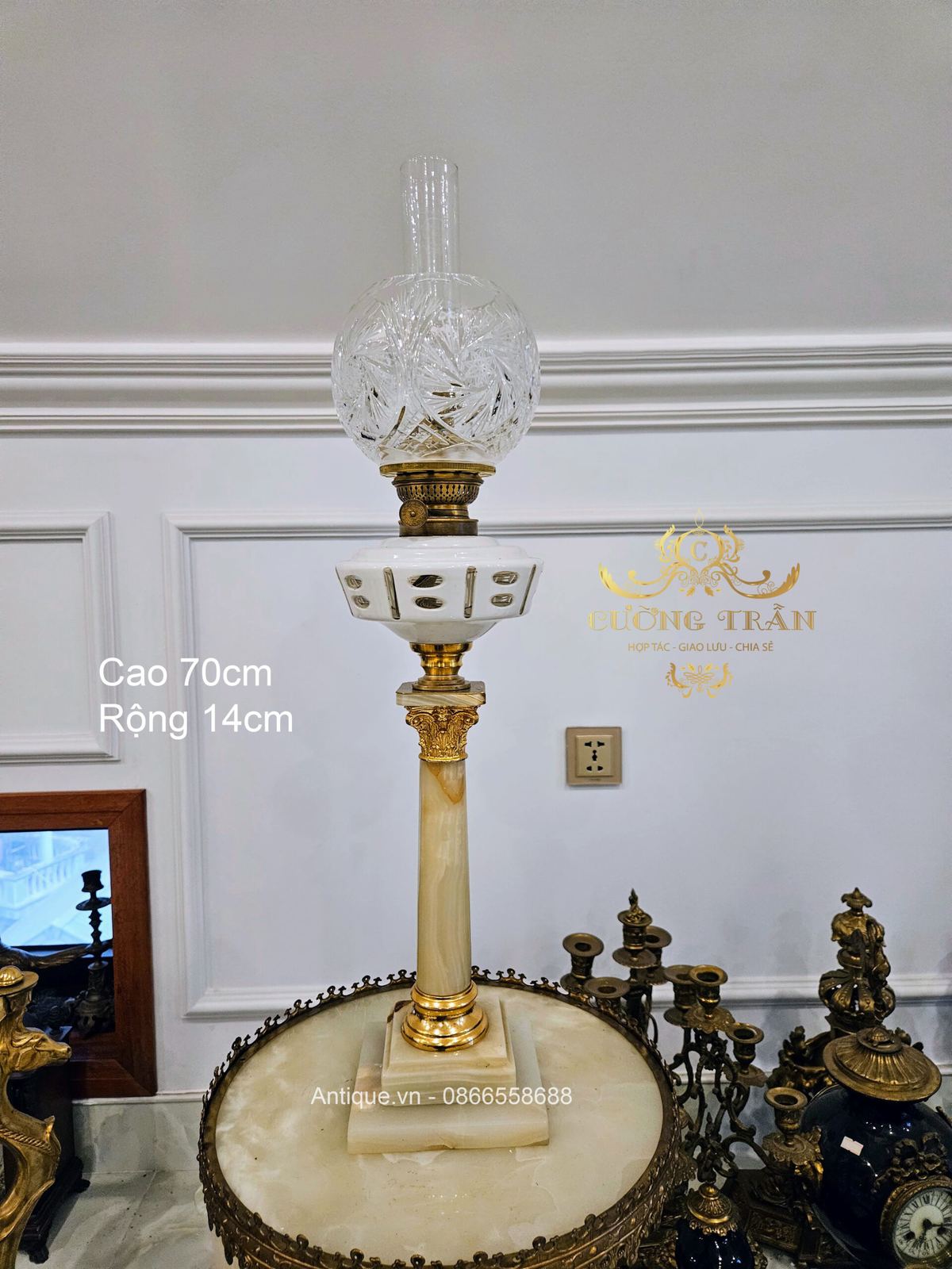 Đèn dầu Pháp, cao 70cm – ảnh 1