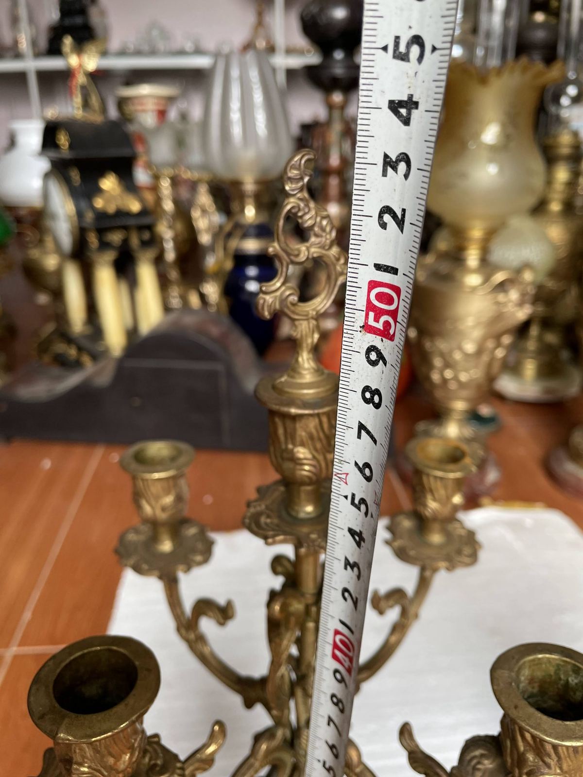 Cặp chân nến đồng Pháp, cao 53cm – ảnh 5