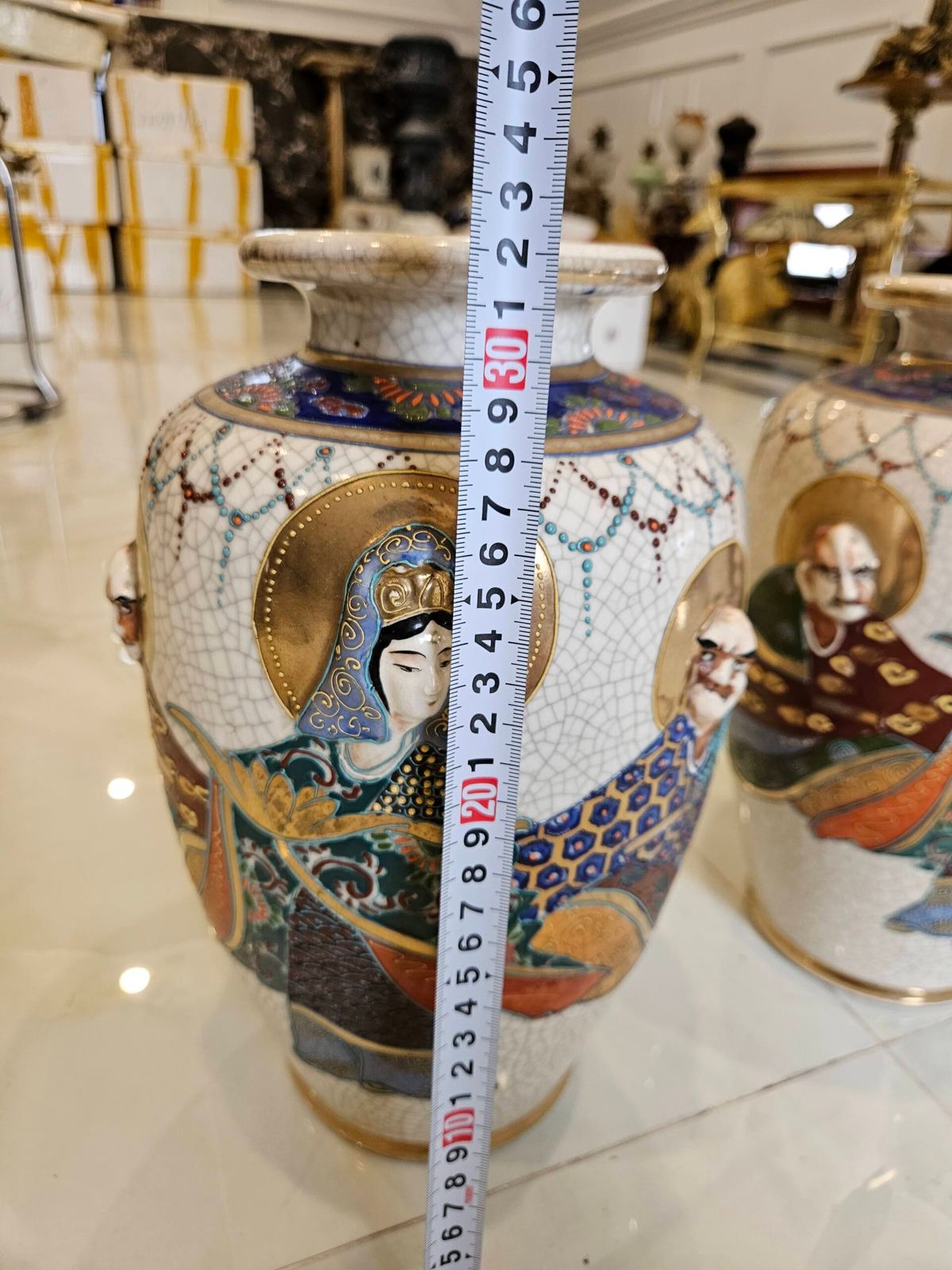 Cặp bình sứ Nhật, cao 32cm – ảnh 6