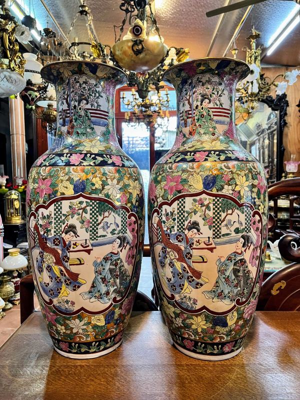 Cặp bình sứ Trung Trung Quốc, cao 62.5cm – ảnh 1