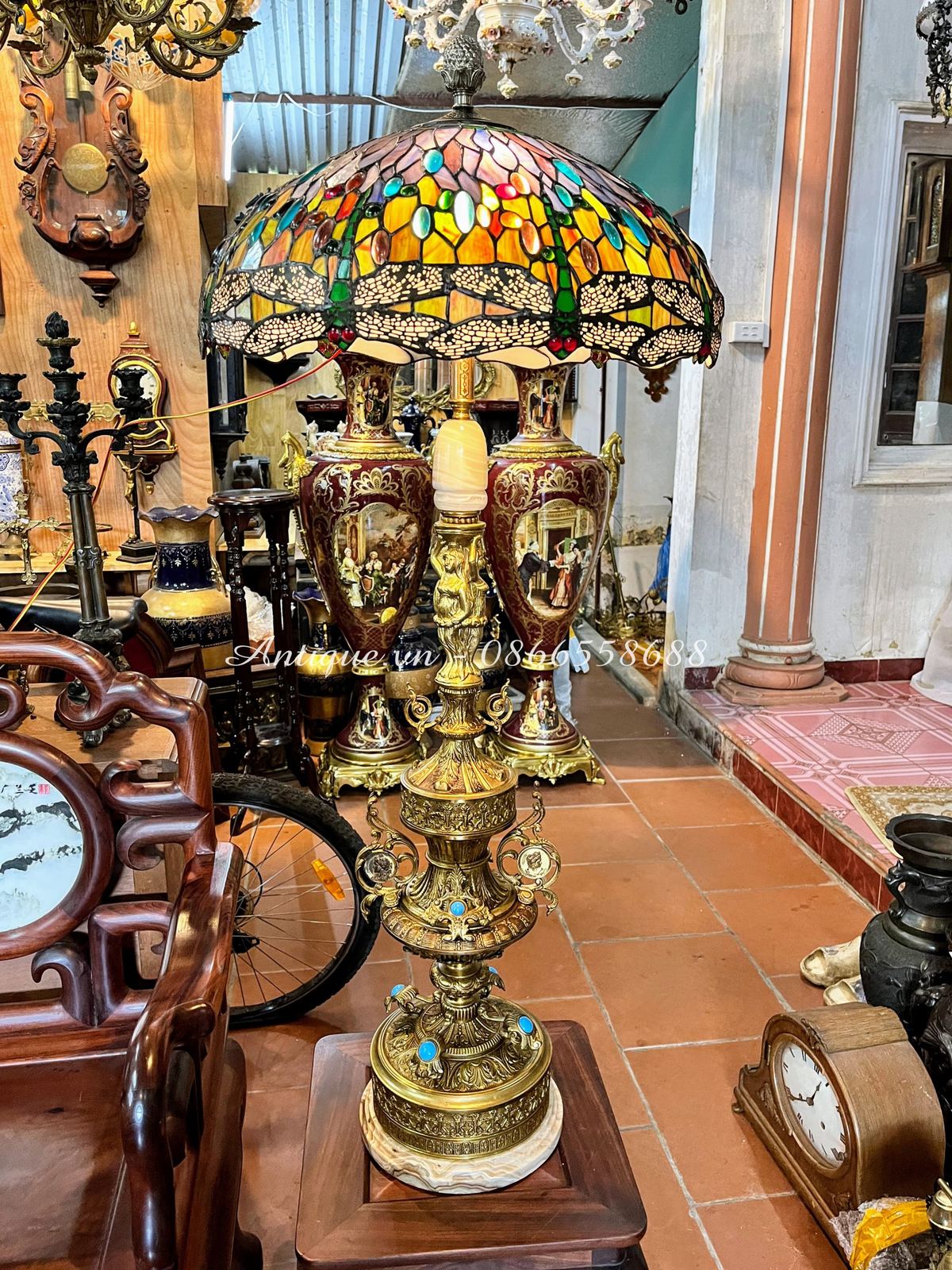 Đèn tiffani Pháp, cao 120cm – ảnh 2