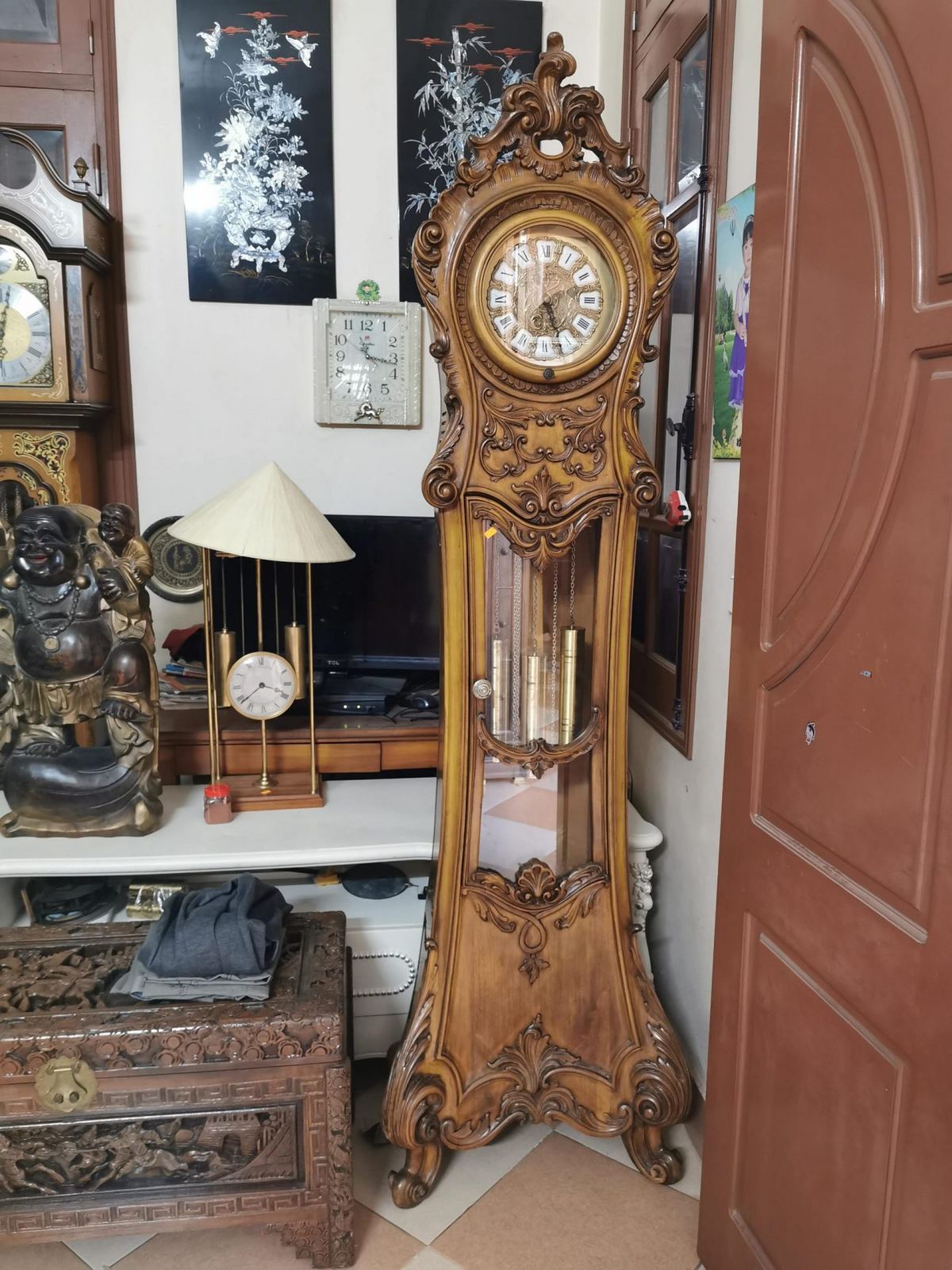Đồng hồ đức hoạ tiết hoa Lan Tây – ảnh 2