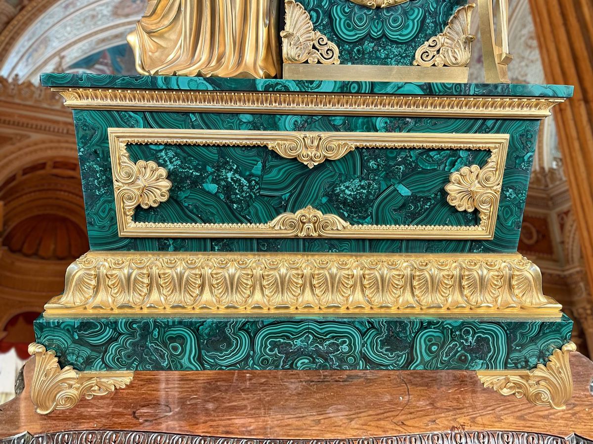 Bộ đồng hồ chân nến Malachite – ảnh 5