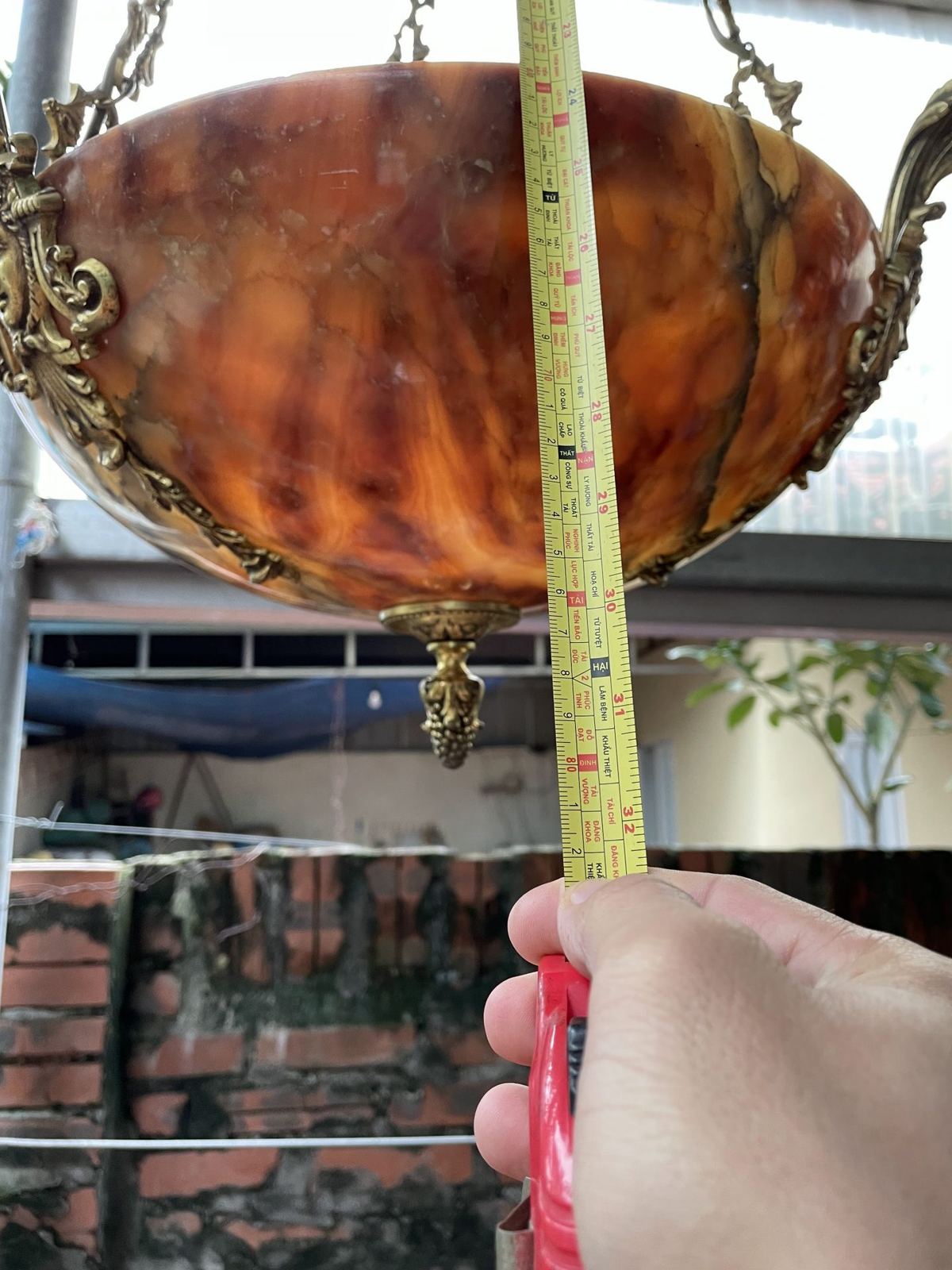 Đèn chùm chao đá Pháp, dài 80cm – ảnh 8