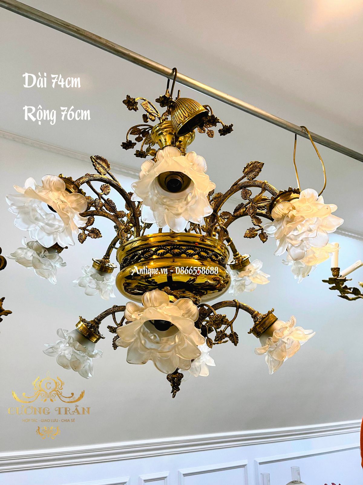 Đèn chùm hoa Pháp, dài 74cm – ảnh 1