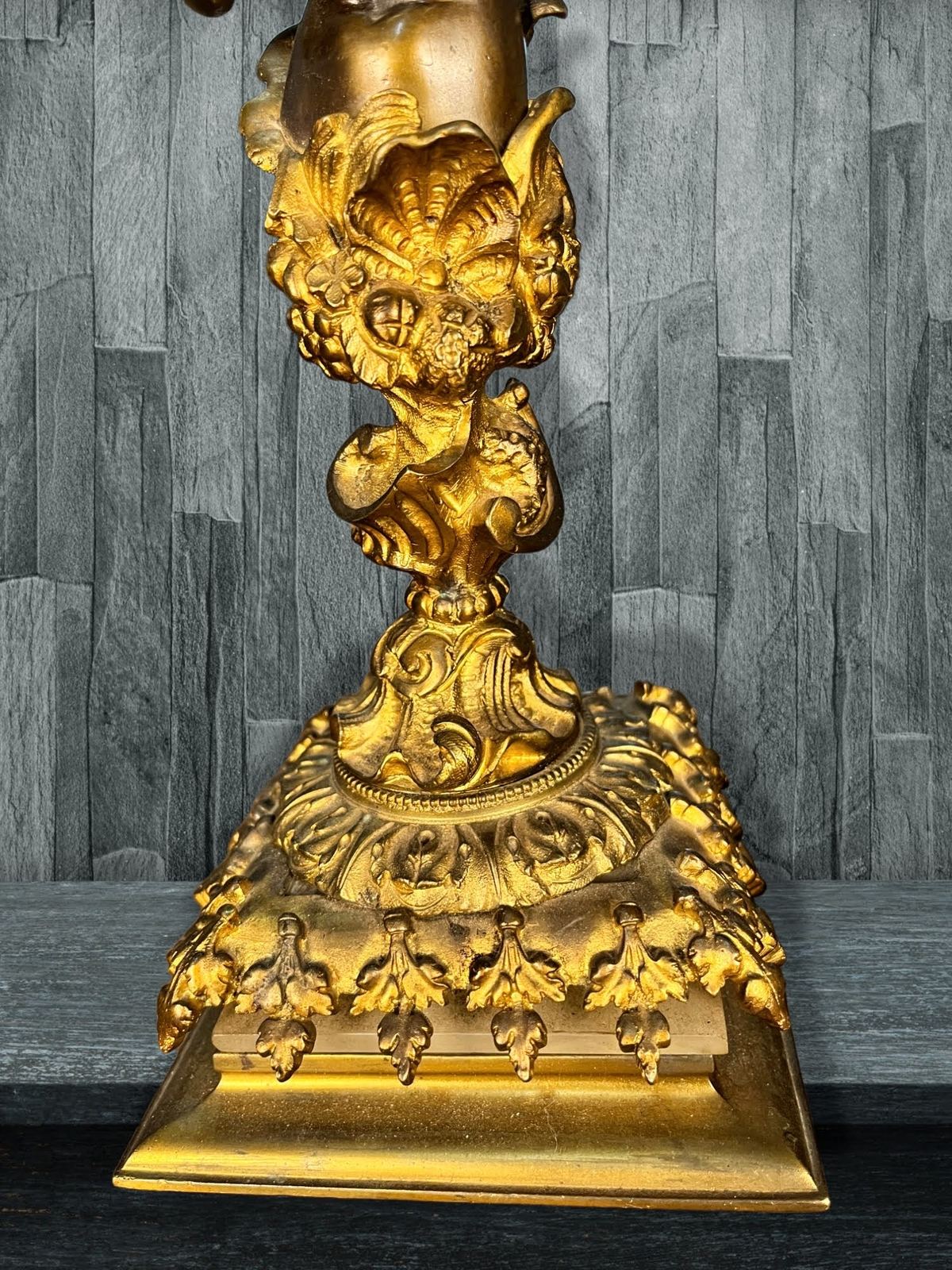 Cặp chân nến cổ Pháp, cao 37cm – ảnh 4