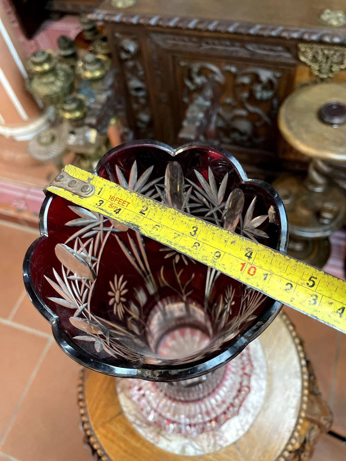 Bình hoa pha lê Séc, cao 28cm – ảnh 5