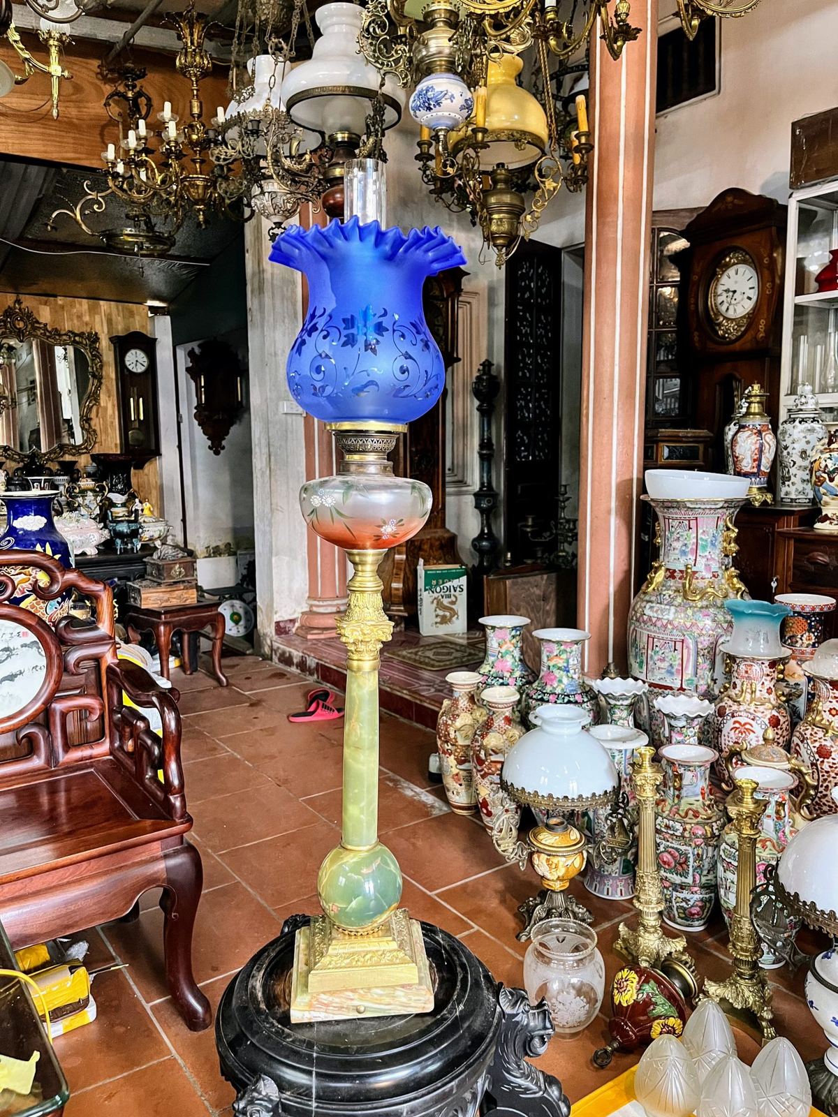Đèn dầu Pháp, cao 87cm – ảnh 1