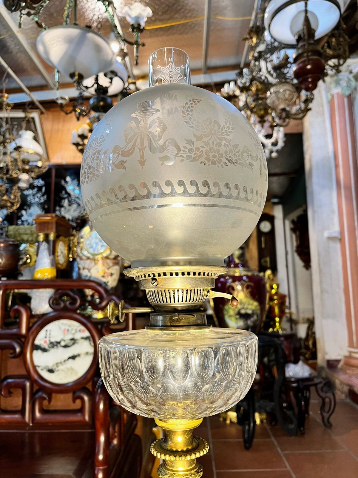 Đèn dầu Pháp, cao 79.5cm – ảnh 2