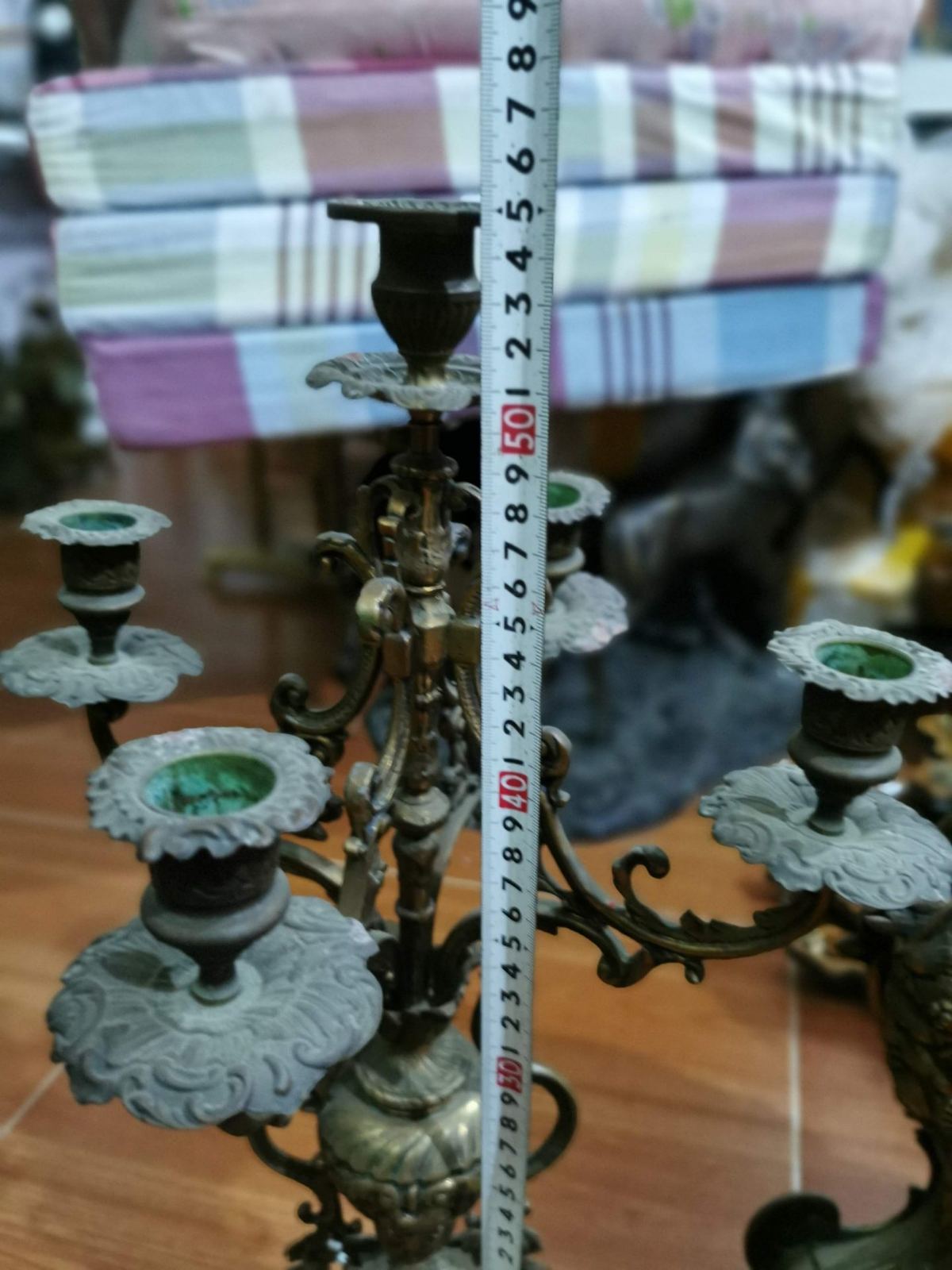 Bộ đồng hồ chân nến Pháp, cao 57cm – ảnh 9