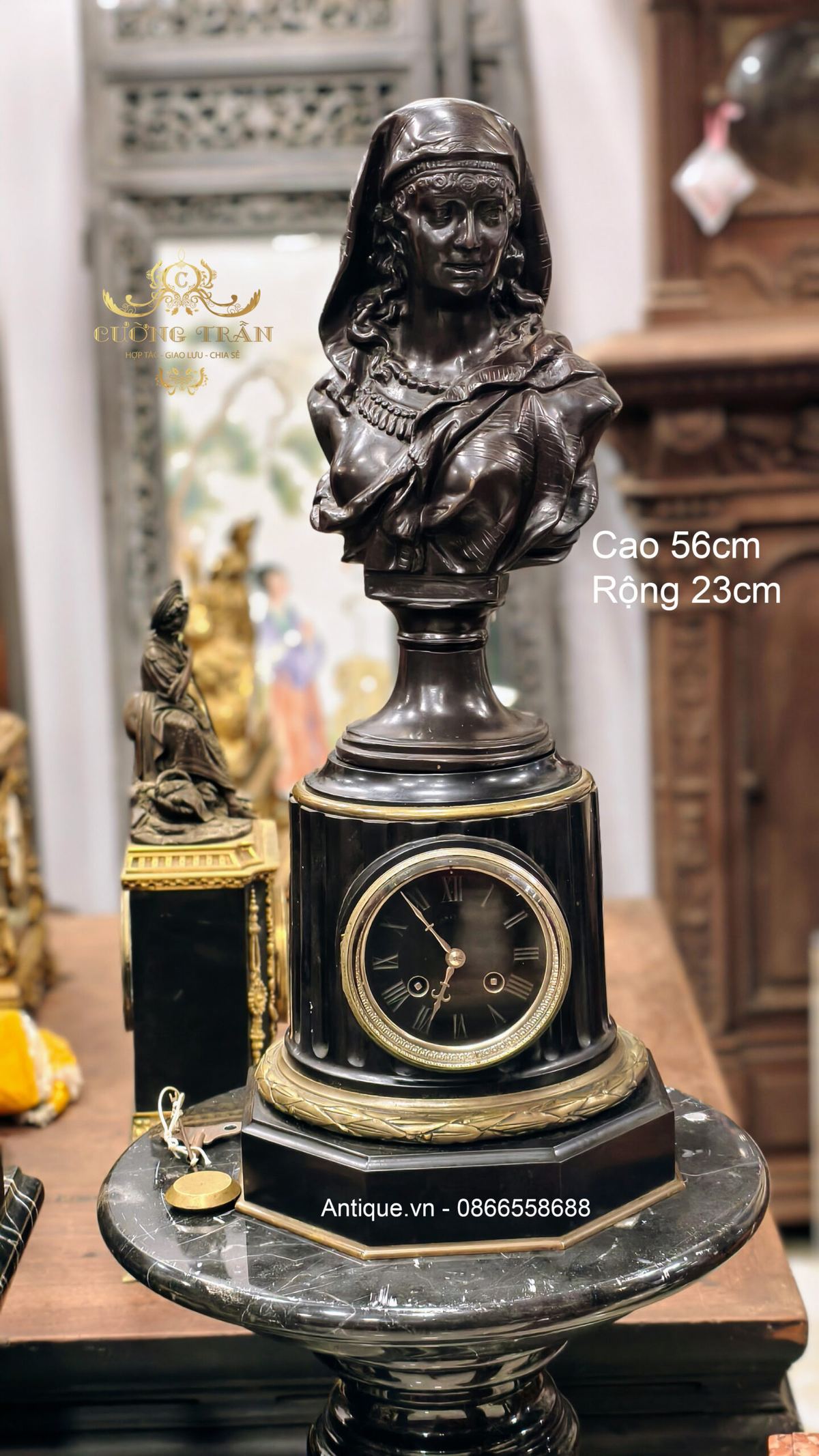 Đồng hồ tượng Pháp, cao 56cm – ảnh 3