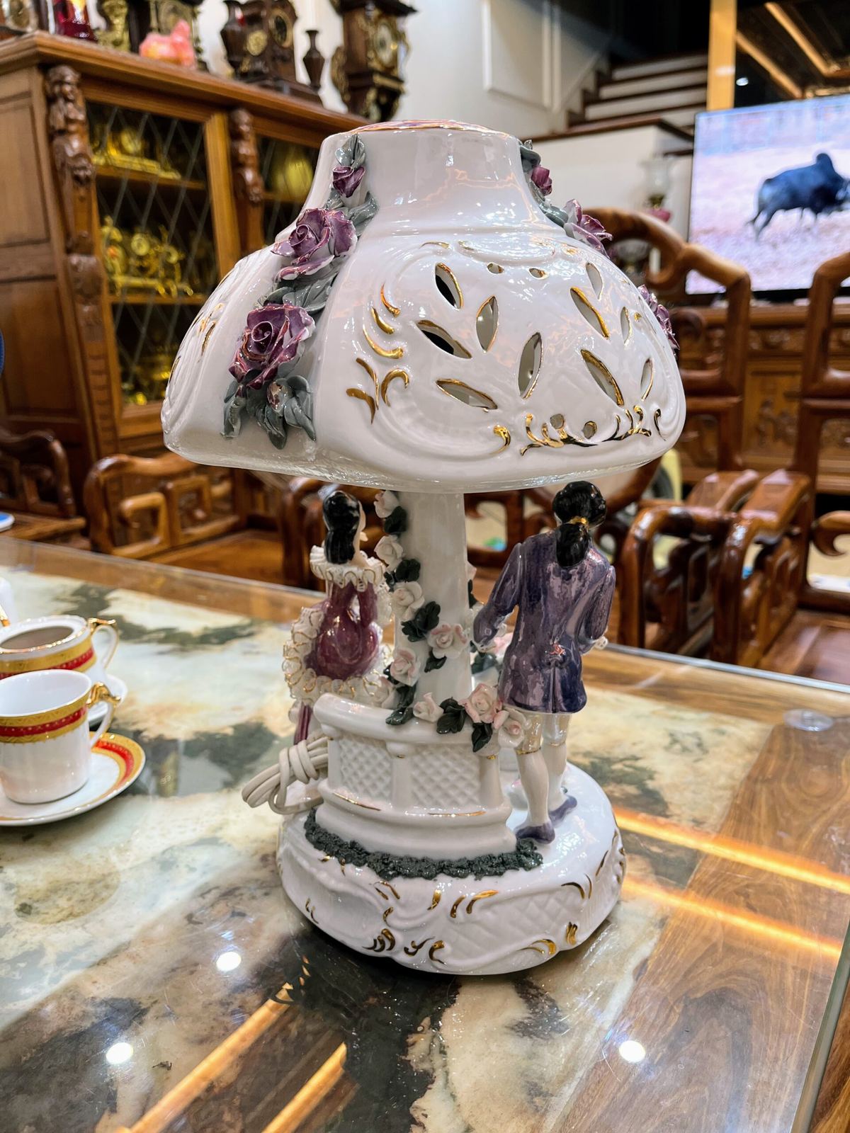 Đèn ngủ sứ Ý, cao 39cm – ảnh 4