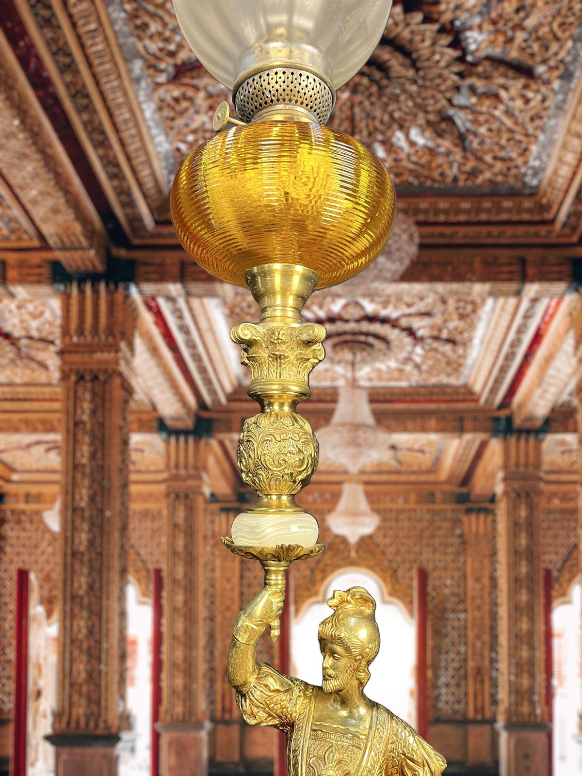 Đèn dầu tượng Pháp, cao 99cm – ảnh 3