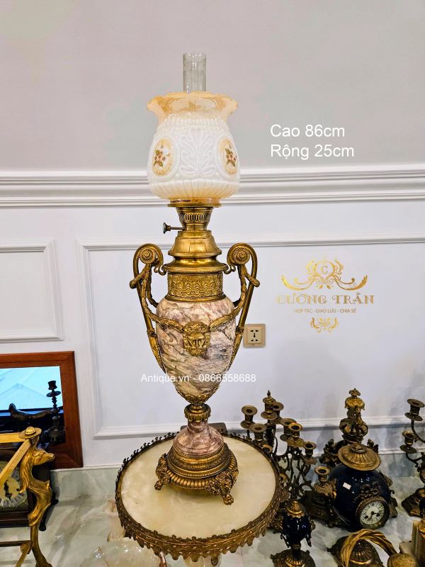 Đèn dầu đá Pháp, cao 86cm – ảnh 1