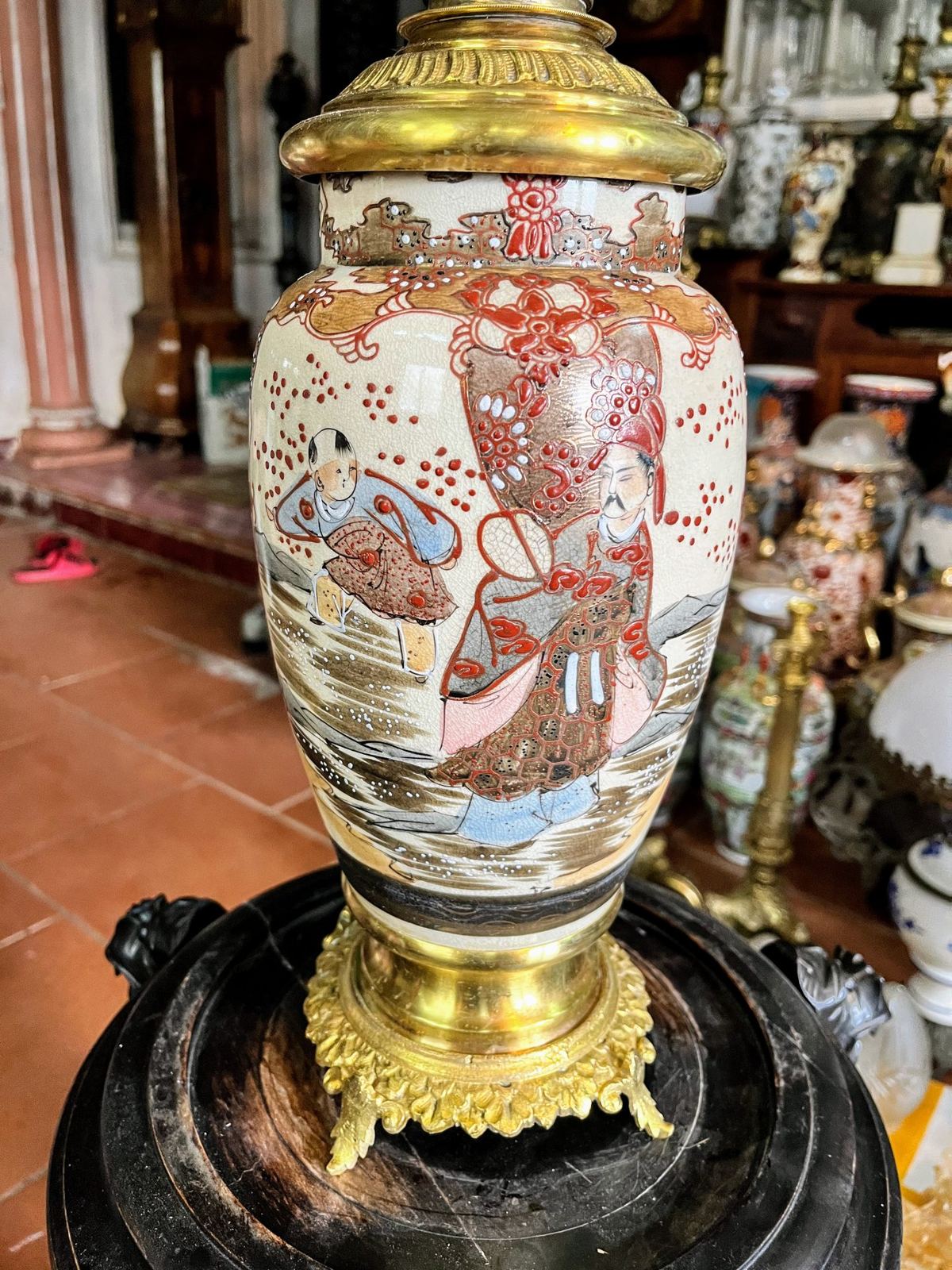 Đèn dầu để bàn Pháp, cao 61cm – ảnh 2