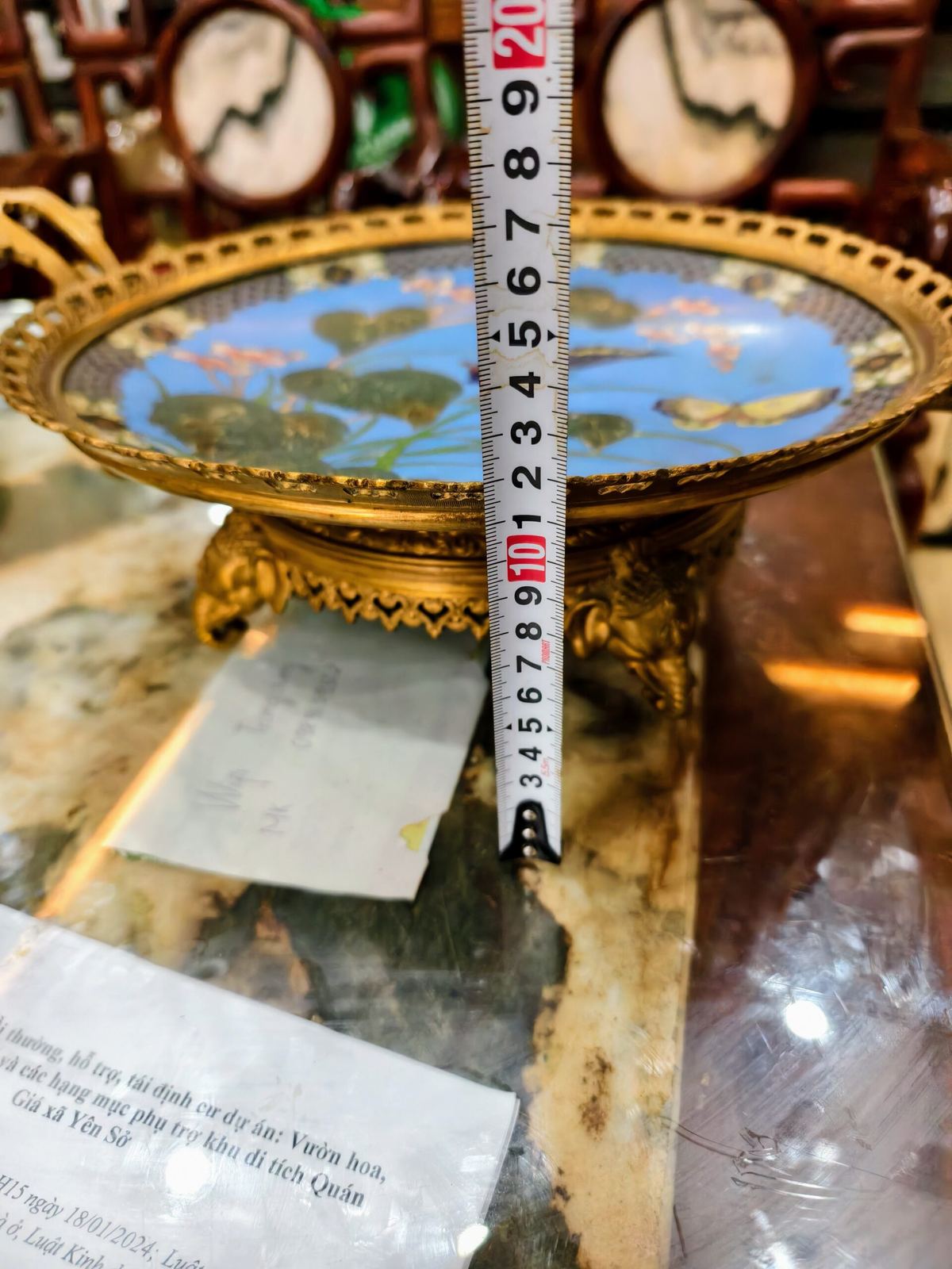 Đĩa pháp lam, cao 22cm – ảnh 6