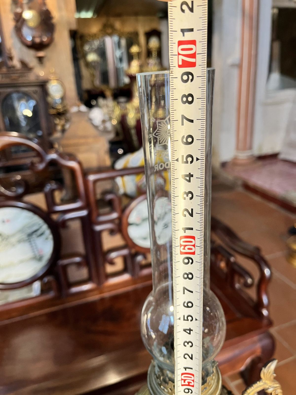 Đèn dầu sứ Pháp, cao 69cm – ảnh 6