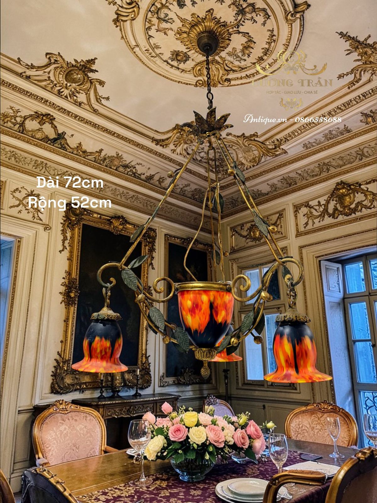 Đèn chùm Pháp, dài 72cm – ảnh 1