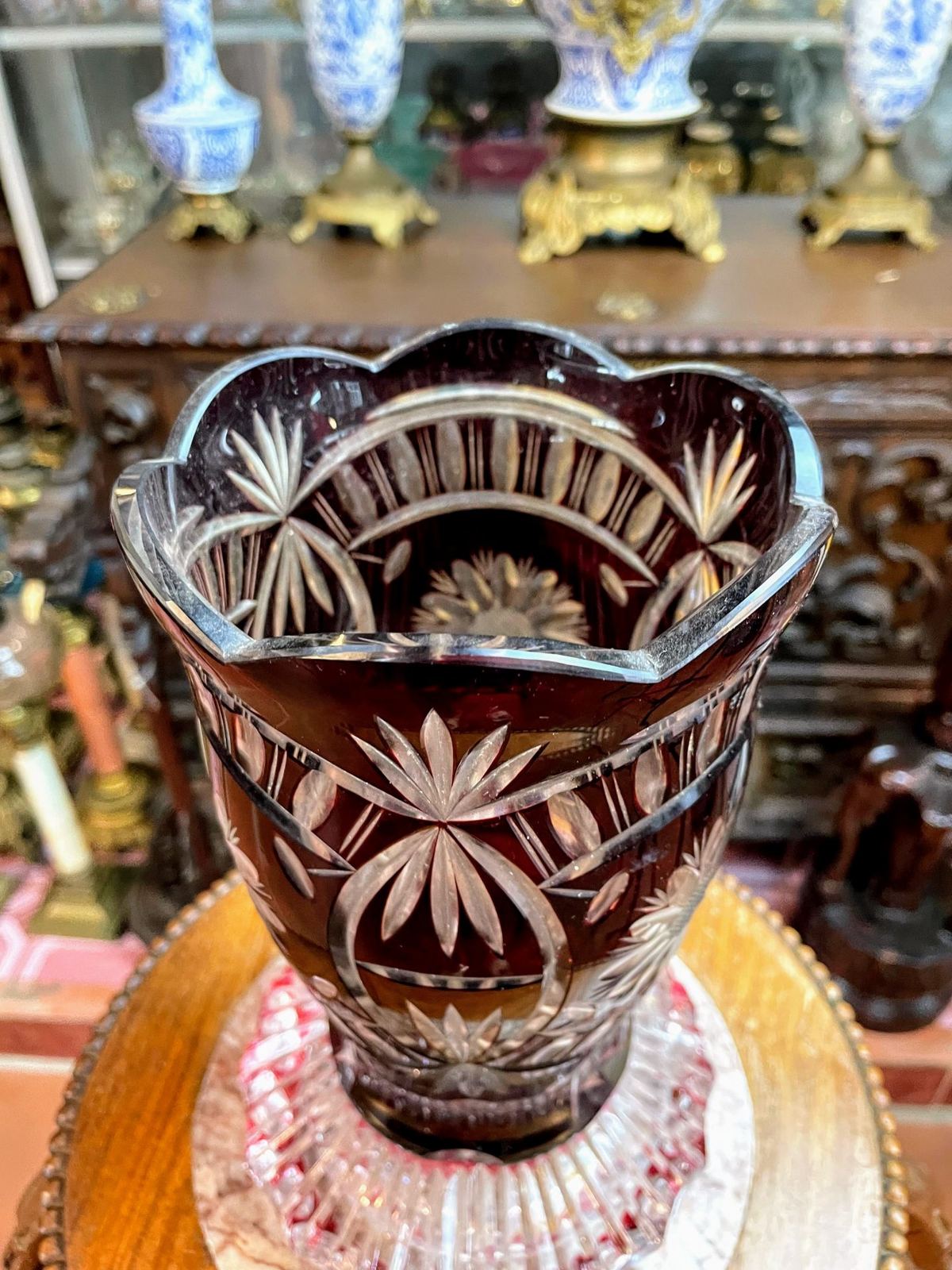 Bình hoa pha lê Séc, cao 19cm – ảnh 4