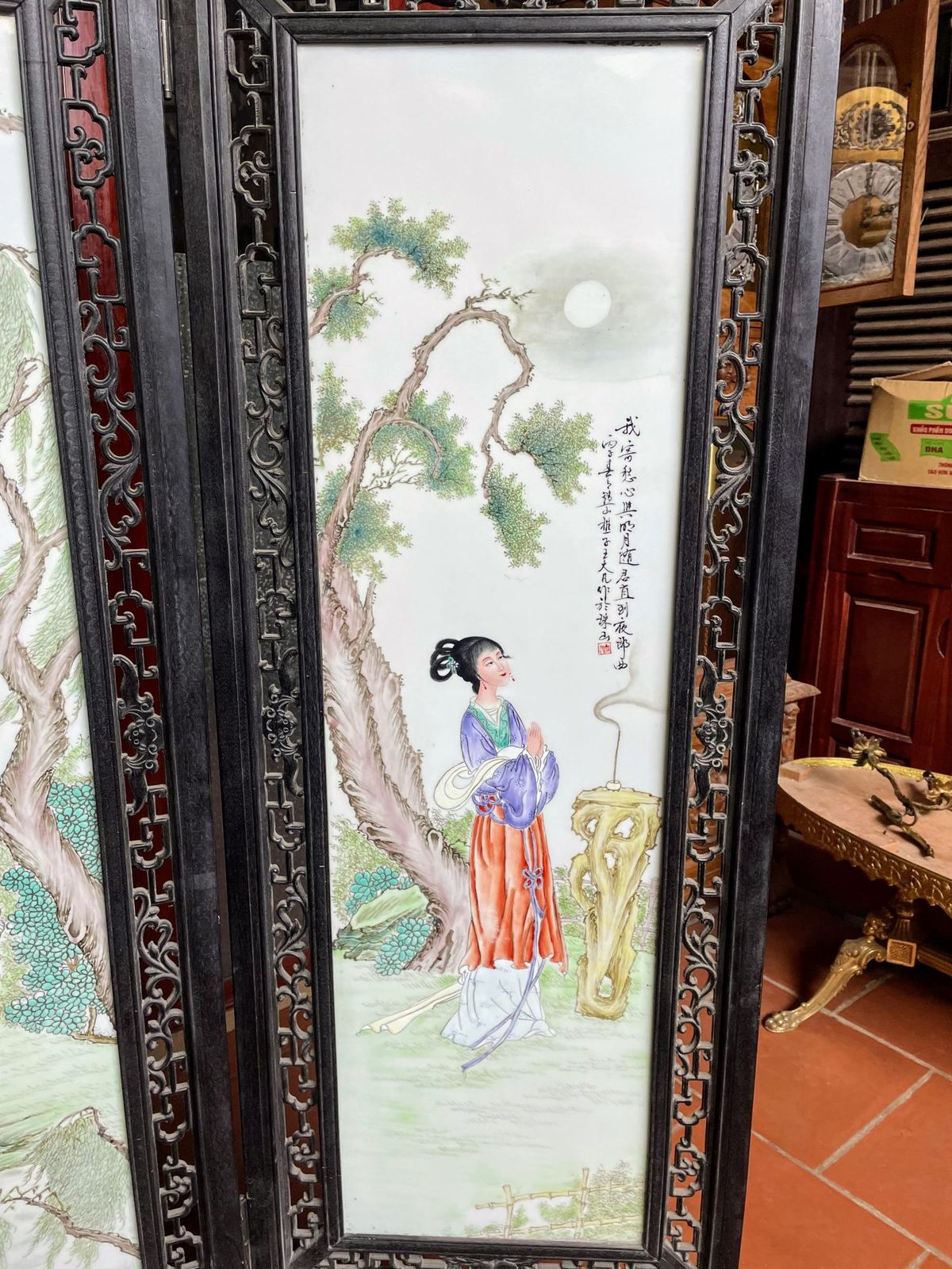 Bình phong tranh sứ – ảnh 4