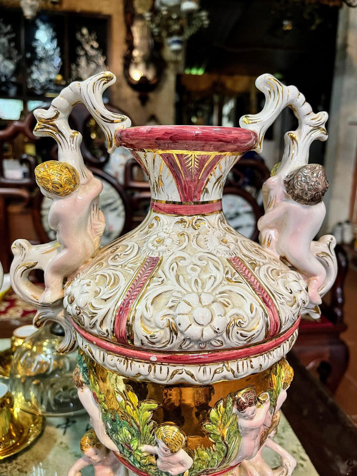 Cặp bình sứ Italy, cao 36cm – ảnh 4