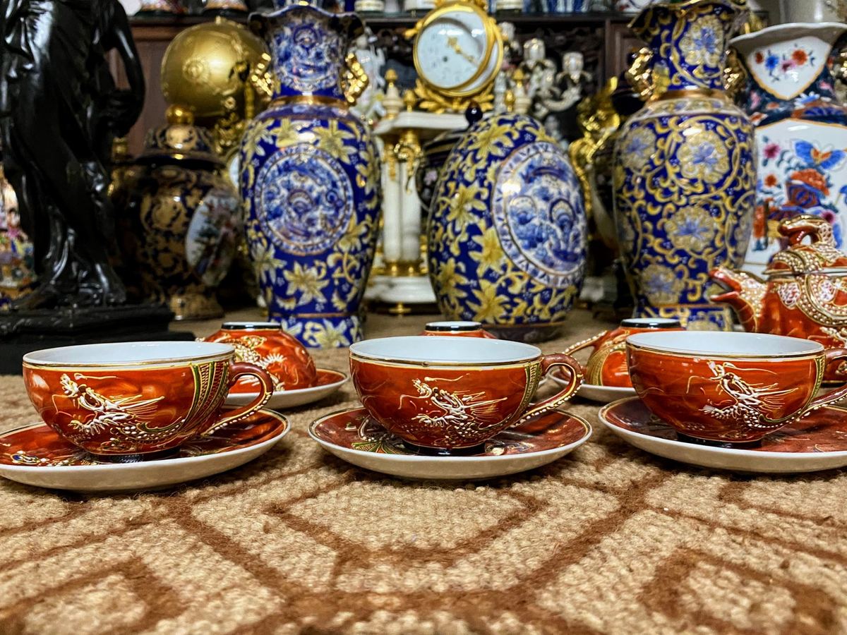 Bộ ấm trà satsuma Nhật Bản – ảnh 5