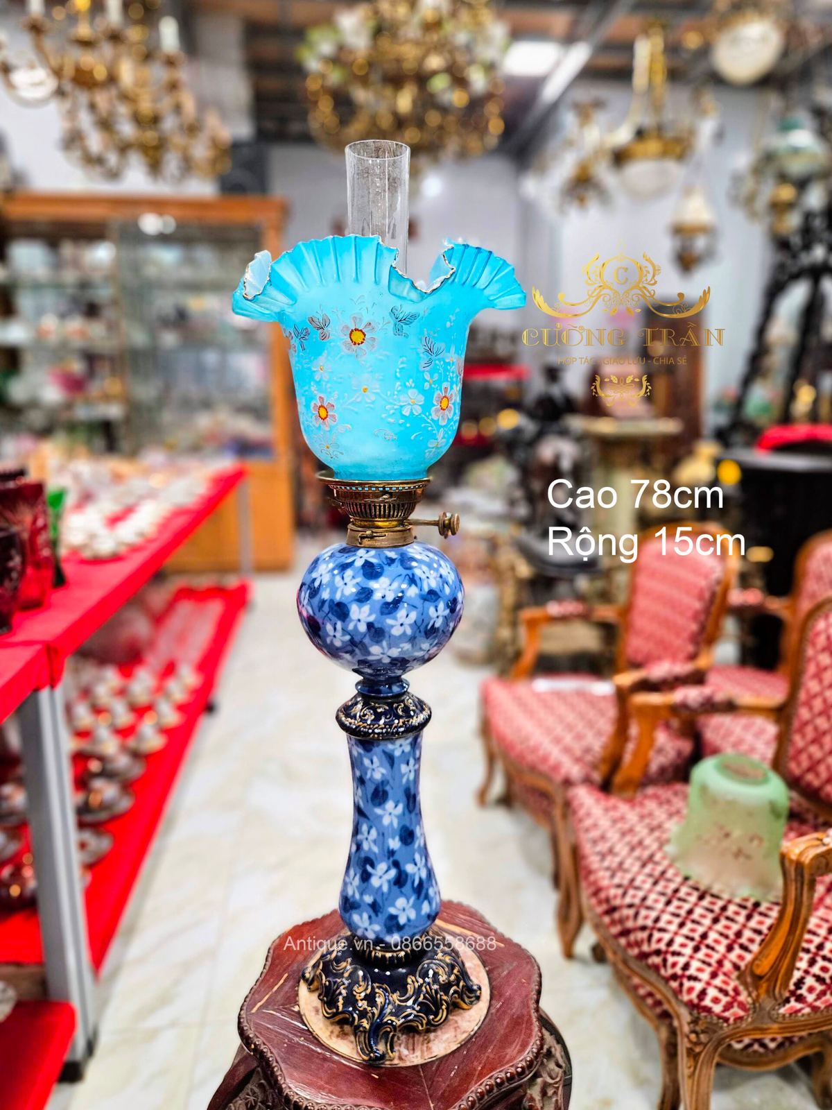 Một chiếc đèn dầu sứ của Pháp thương hiệu Limoges danh tiếng – ảnh 2