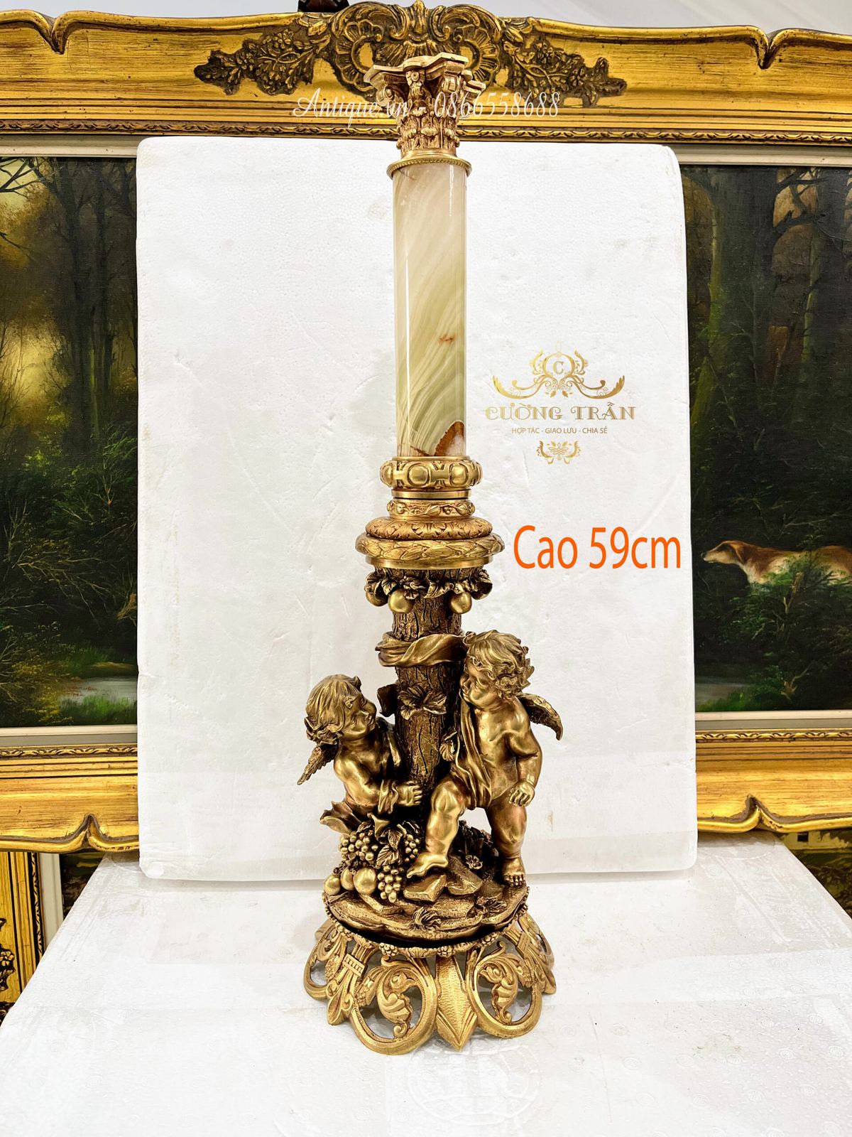 Chân đèn dầu Pháp, cao 59cm – ảnh 1