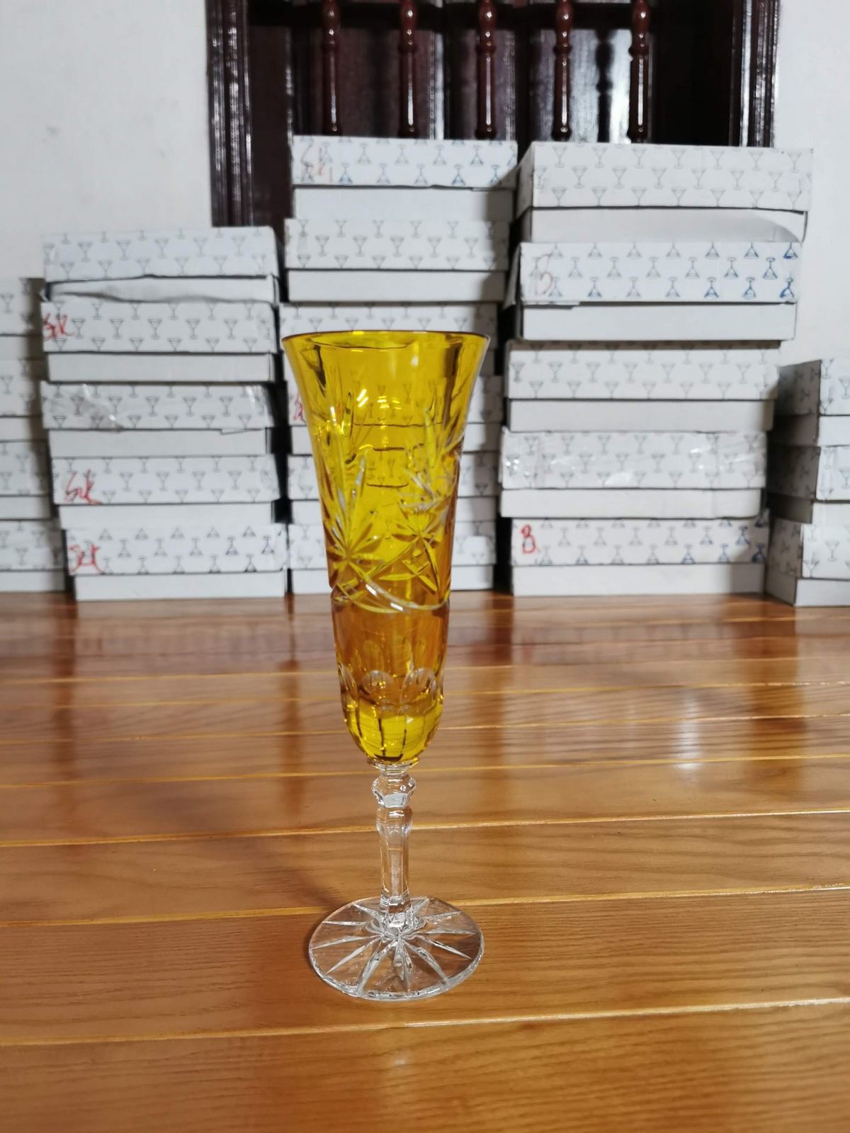 Ly pha lê mài Tiệp Khắc, cao 22cm – ảnh 4