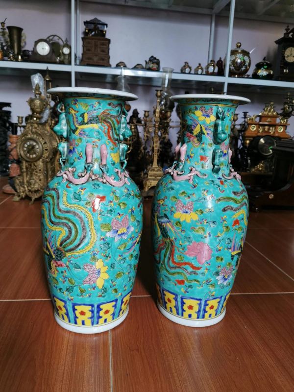 Đôi Bình Sứ Tàu Xanh – ảnh 1