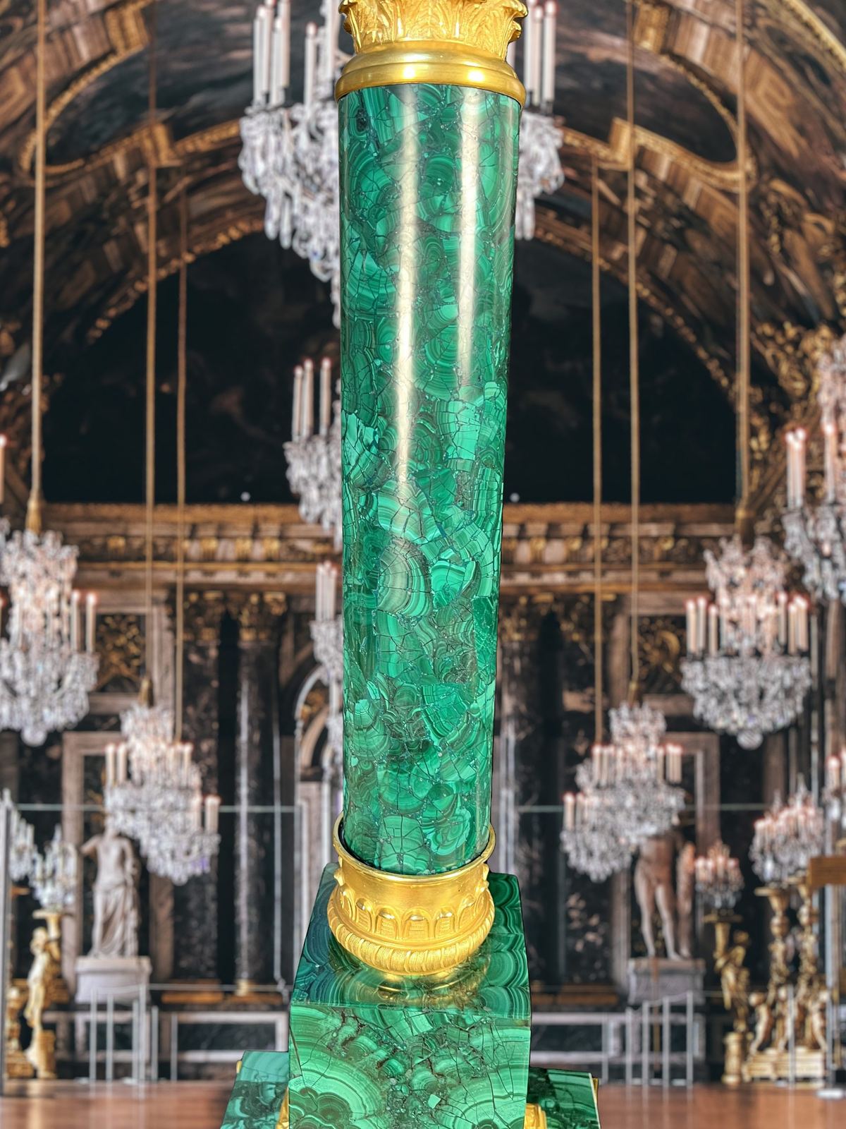 Cặp đèn dầu Malachit, cao 103cm – ảnh 4